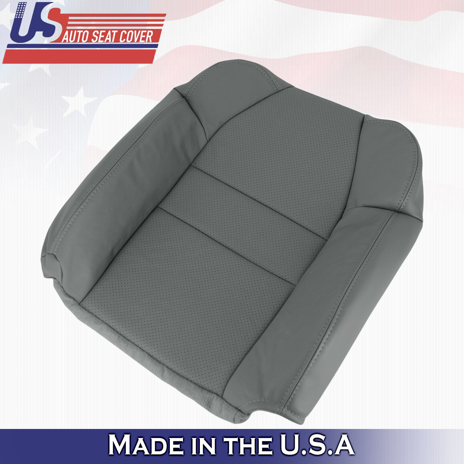 2001 2002 2003 For Acura MDX Driver Side Top perforated Leather Seat Cover Gray