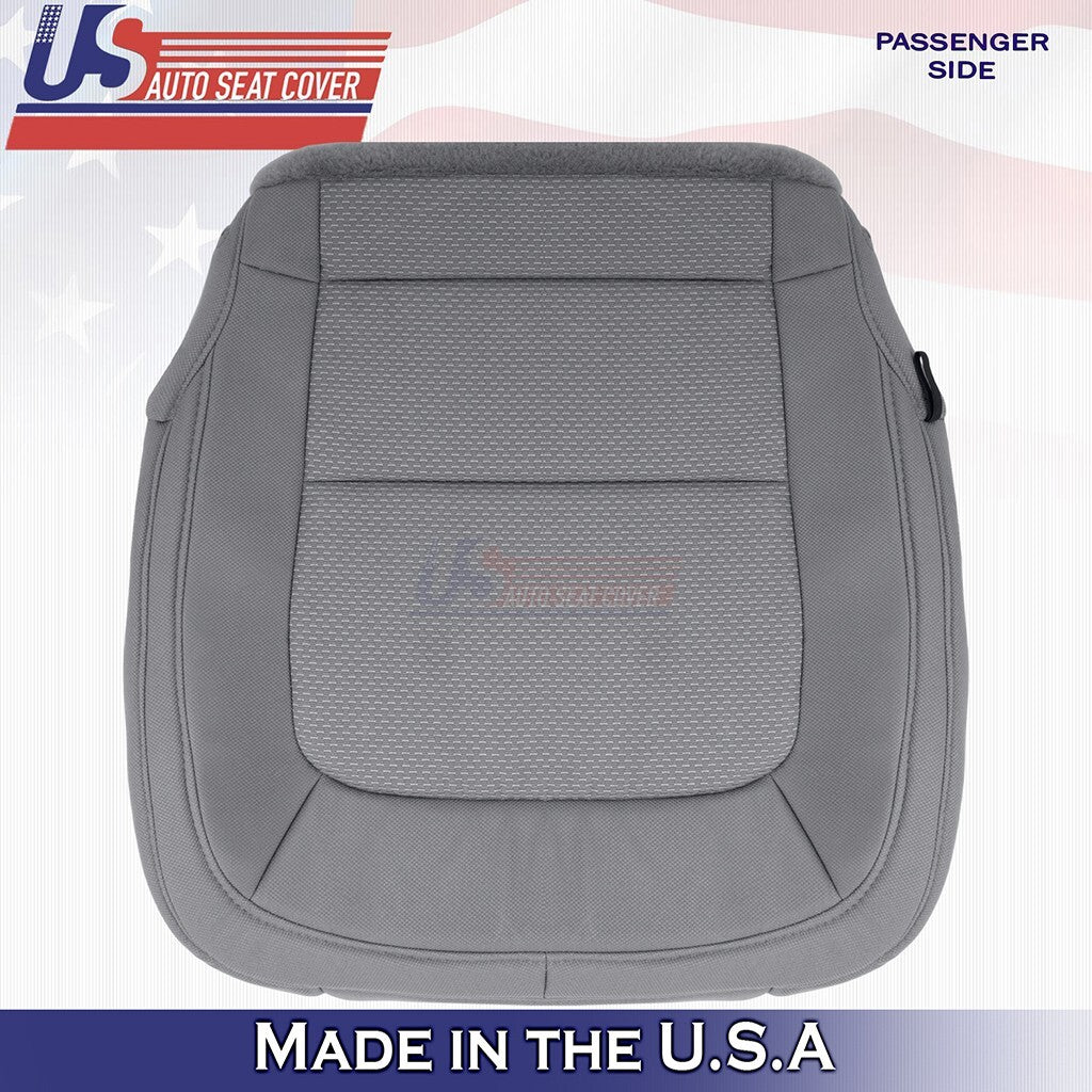 2015 to 2021 Fits Chevy Colorado Driver & Passenger Bottom Cloth Seat Cover Gray
