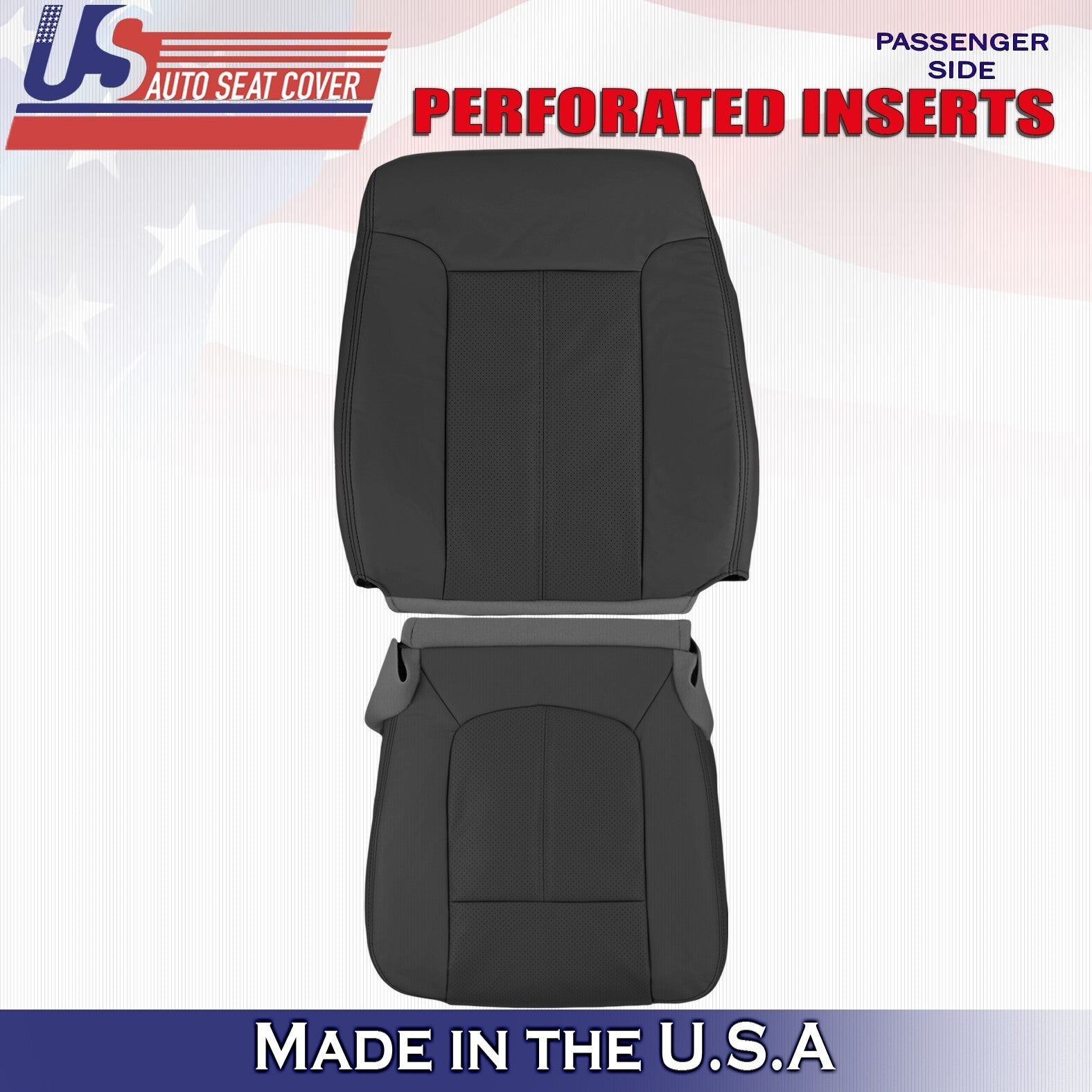 2011 2012 For Ford F250 F350 Lariat Passenger Top & Bottom Leather Seat Covers