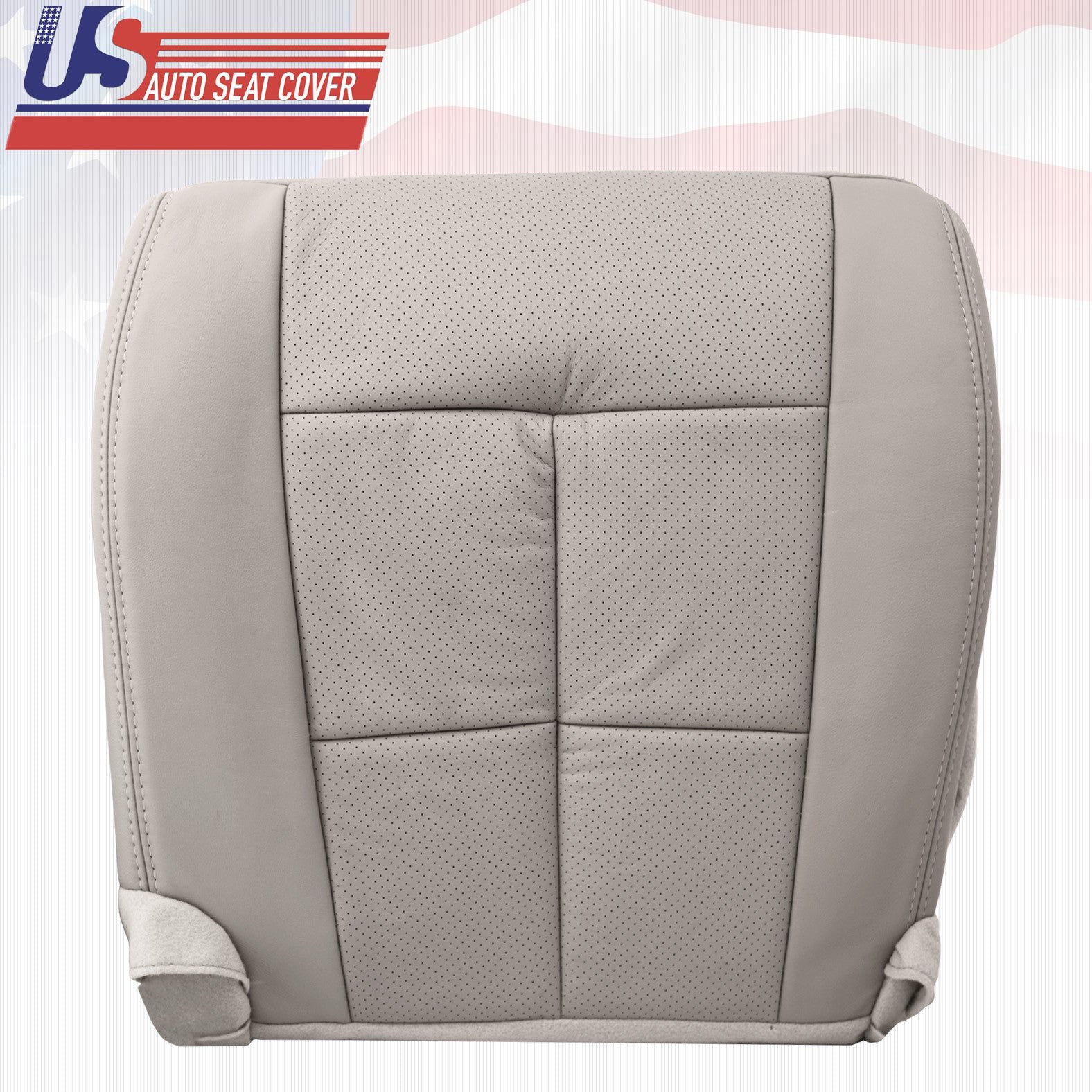 2007 to 2013 Lincoln Navigator Passenger Bottom Leather Seat Cover in Light Gray