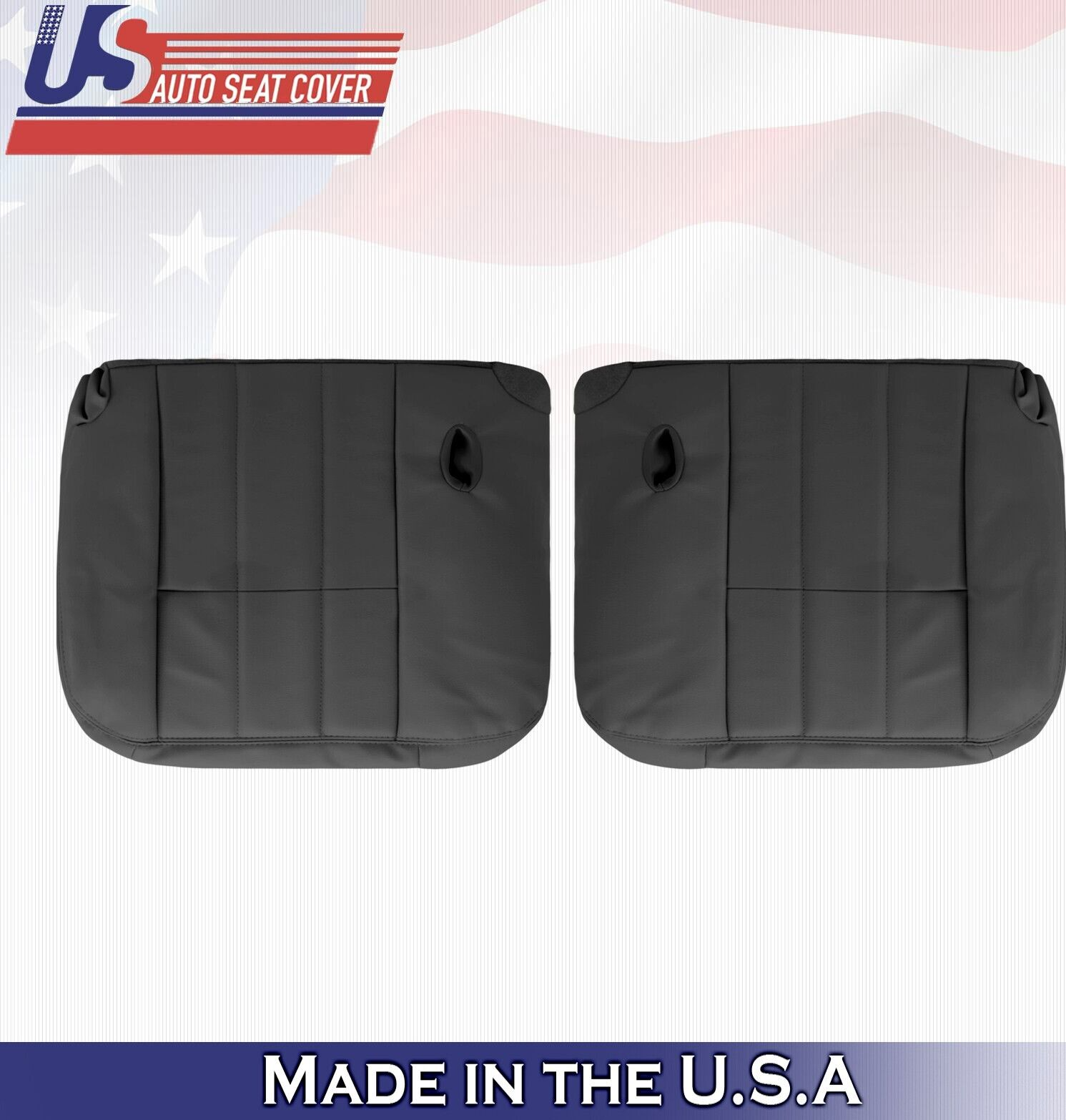 2010 For Mercury Grand Marquis Driver & Passenger Bottom Leather Seat Covers BLK