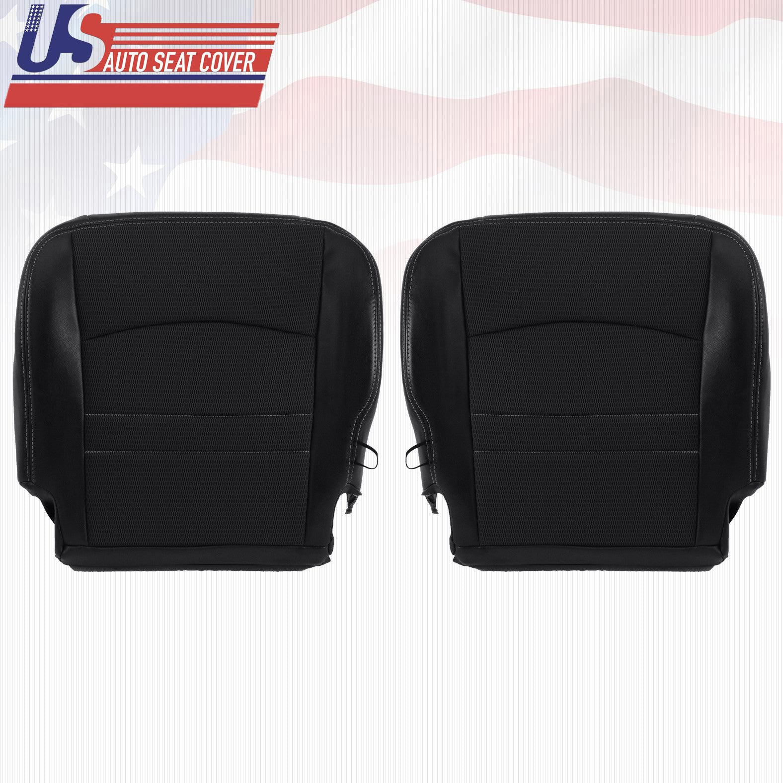 2011 2012 For Dodge Ram Sport Driver &Passenger Bottom Cloth/Vinyl Cover Dk Gray