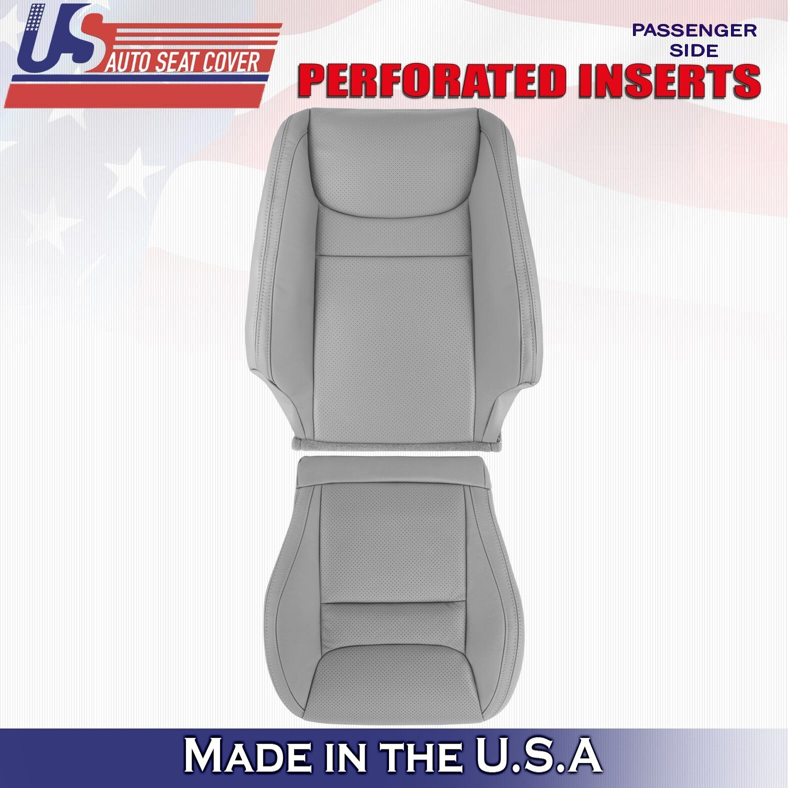 2001 2002 2003 Fits Toyota Highlander Passenger Top & Bottom Leather Covers Gray