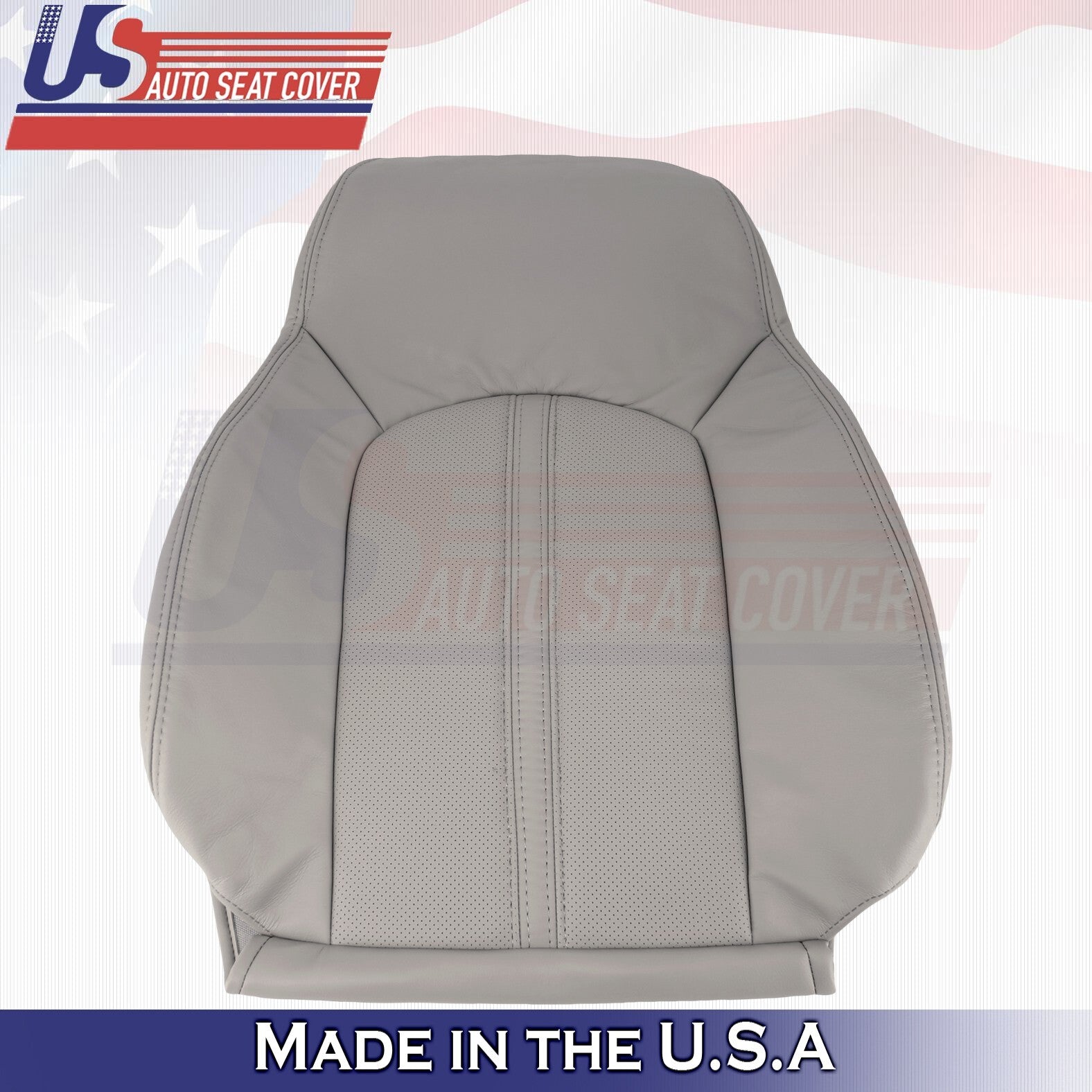 2008 to 2013 For Cadillac CTS Front 2 Top & 2 Bottom Leather Seat Covers Gray