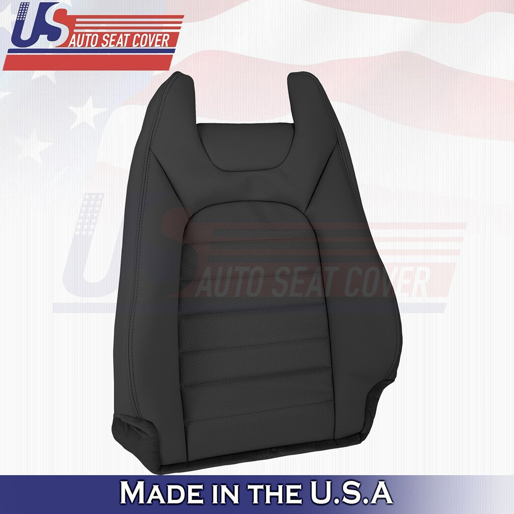2015 to 2023 For Mercedes Benz C300 Driver Bottom & Top Vinyl Seat Cover Black