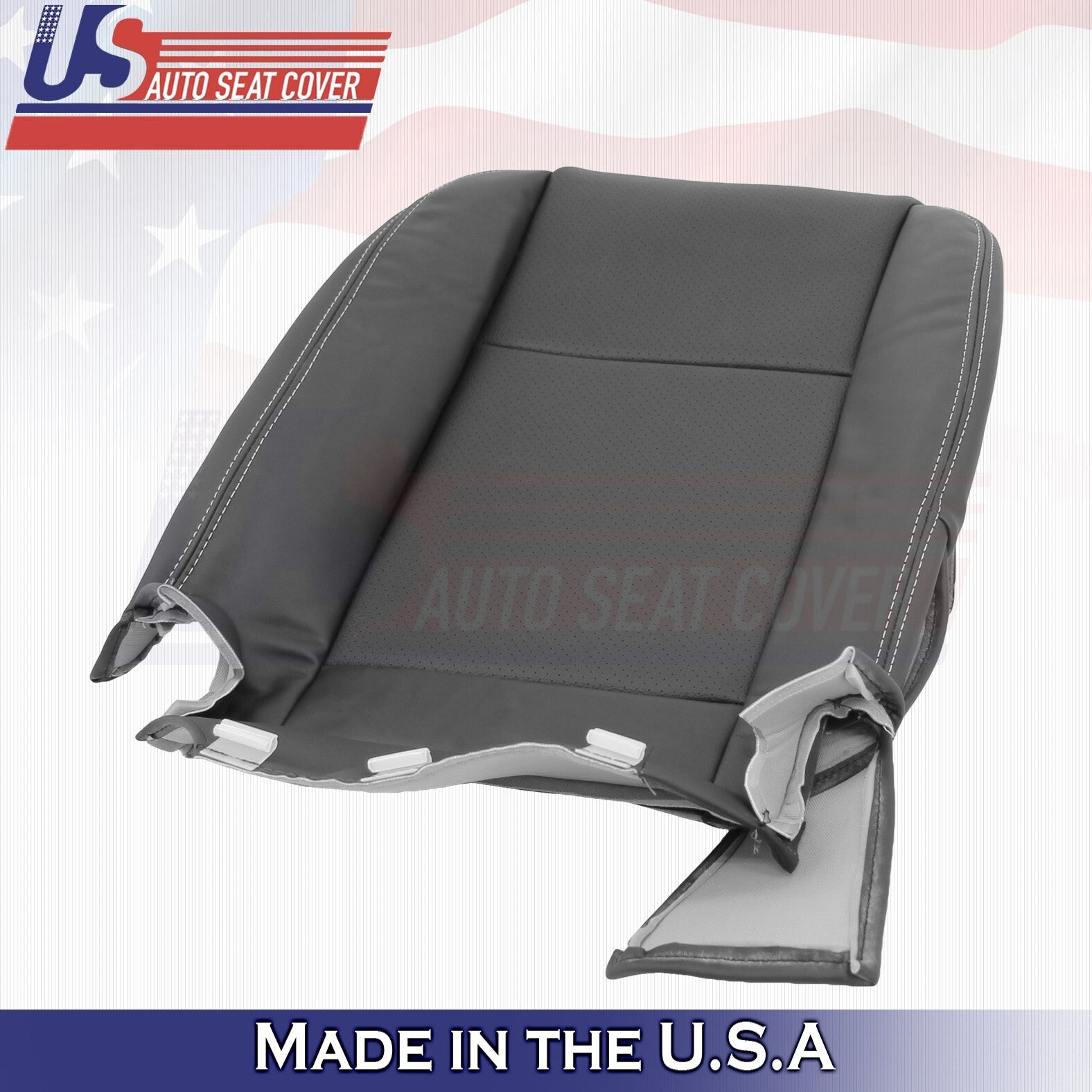 2014 2015 For Dodge Charger Front Passenger Side Bottom Leather Seat Cover Black