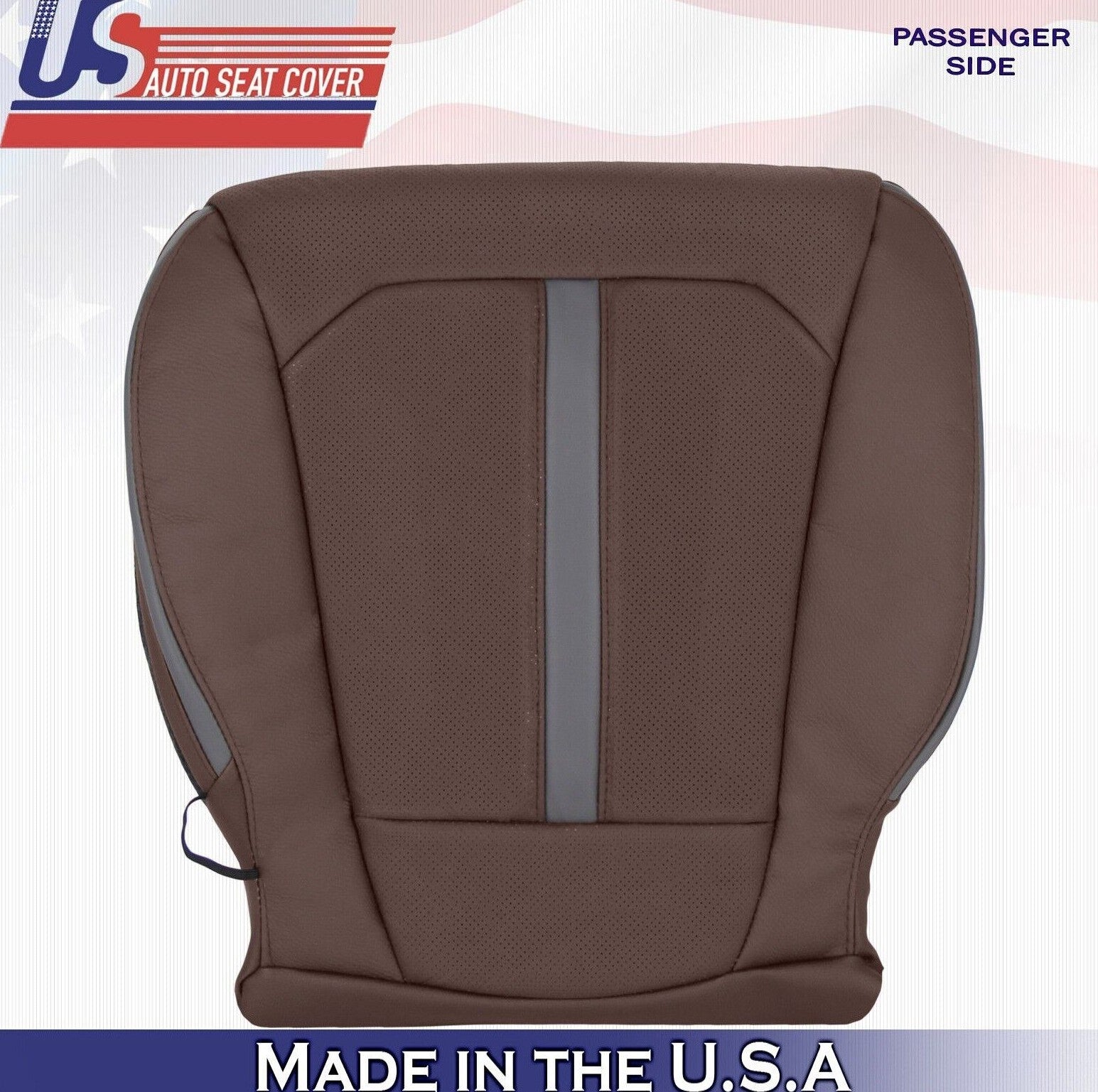 2020 For Ford F150 Platinum Passenger Bottom Perforated Leather Seat Cover Brown