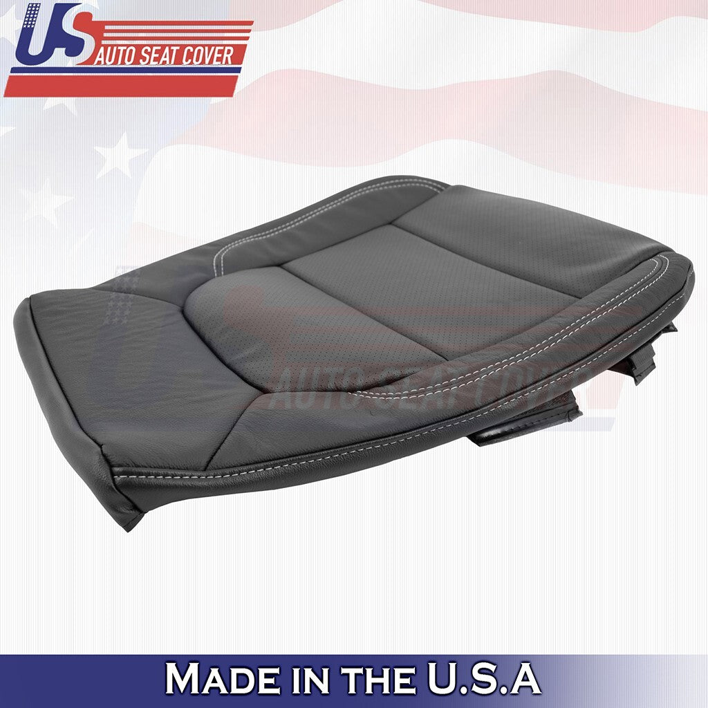 2019 to 2023 Fits GMC Sierra 3500H Driver Bottom Perforated Leather Cover Black