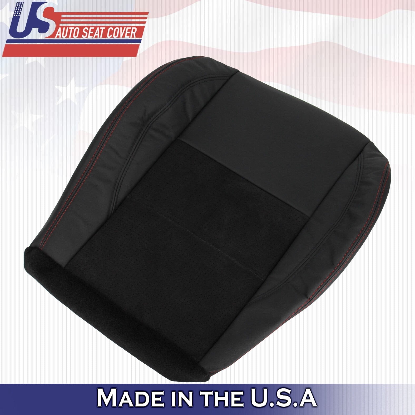 2010 For Dodge Charger RT Driver & Passenger Bottom Perf Leather Seat Covers BLK