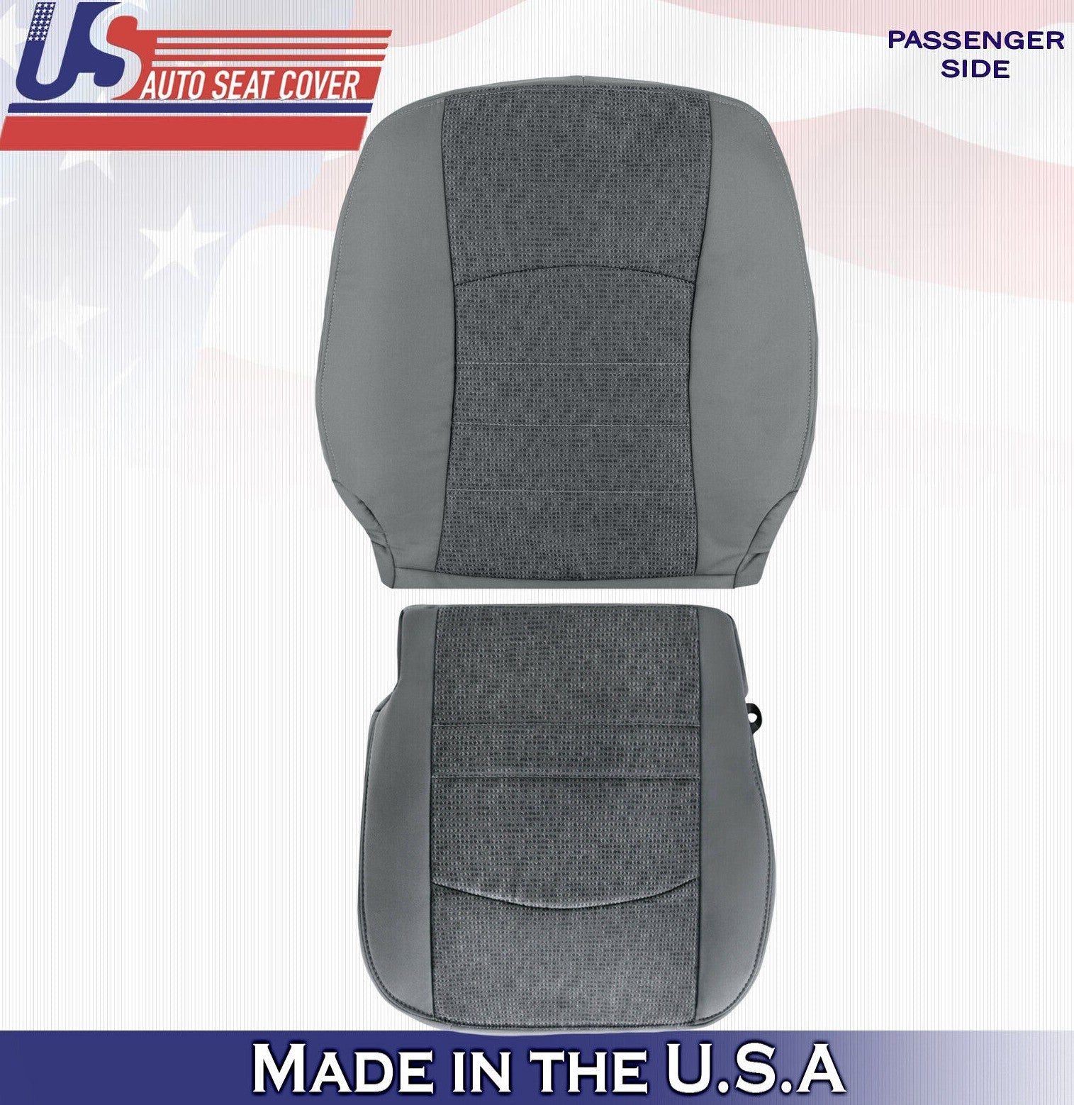 2017 2018 For Dodge Ram 5500 SLT Passenger Top & Bottom Cloth Seat Covers Gray
