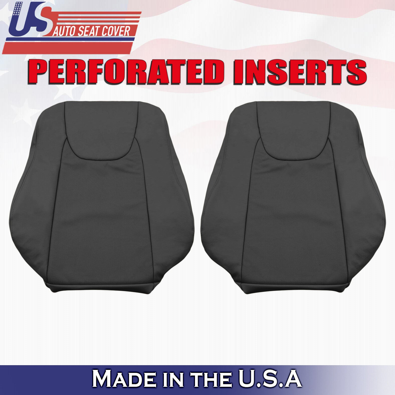2010 to 2015 For Lexus RX350 Driver & Passenger Top Perf Leather Seat Covers BLK