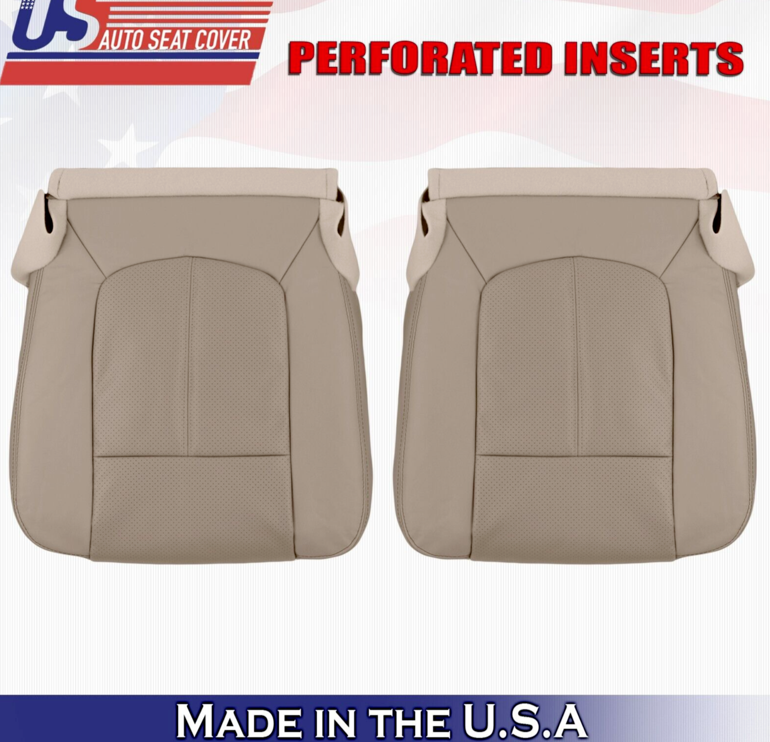 2015 2016 For Ford F450 F550 Lariat Driver & Passenger Bottom Leather Covers Tan