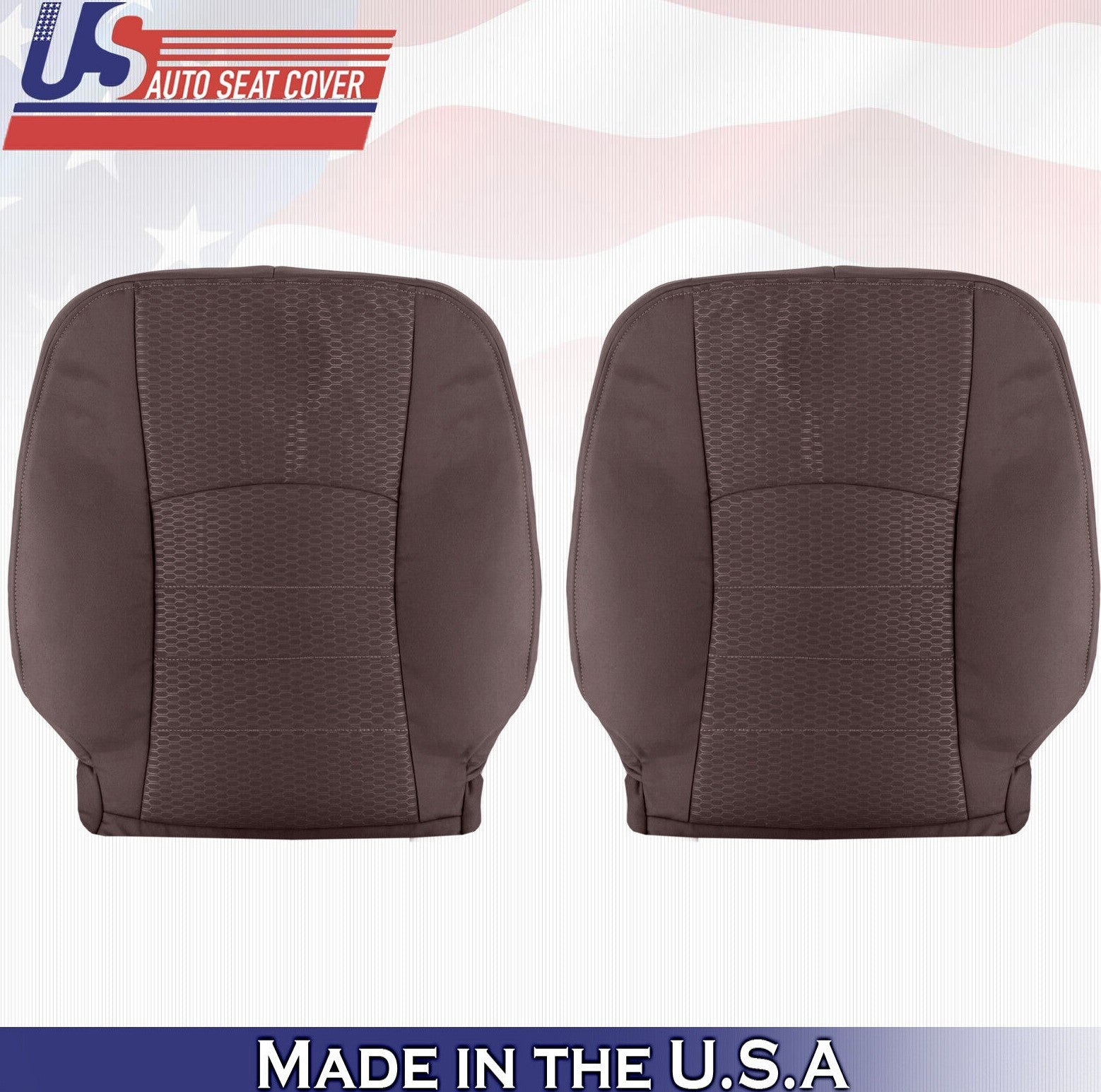 2013 to 2018 For Dodge Ram 5500 SLT Driver Passenger Top Cloth Seat Covers Brown