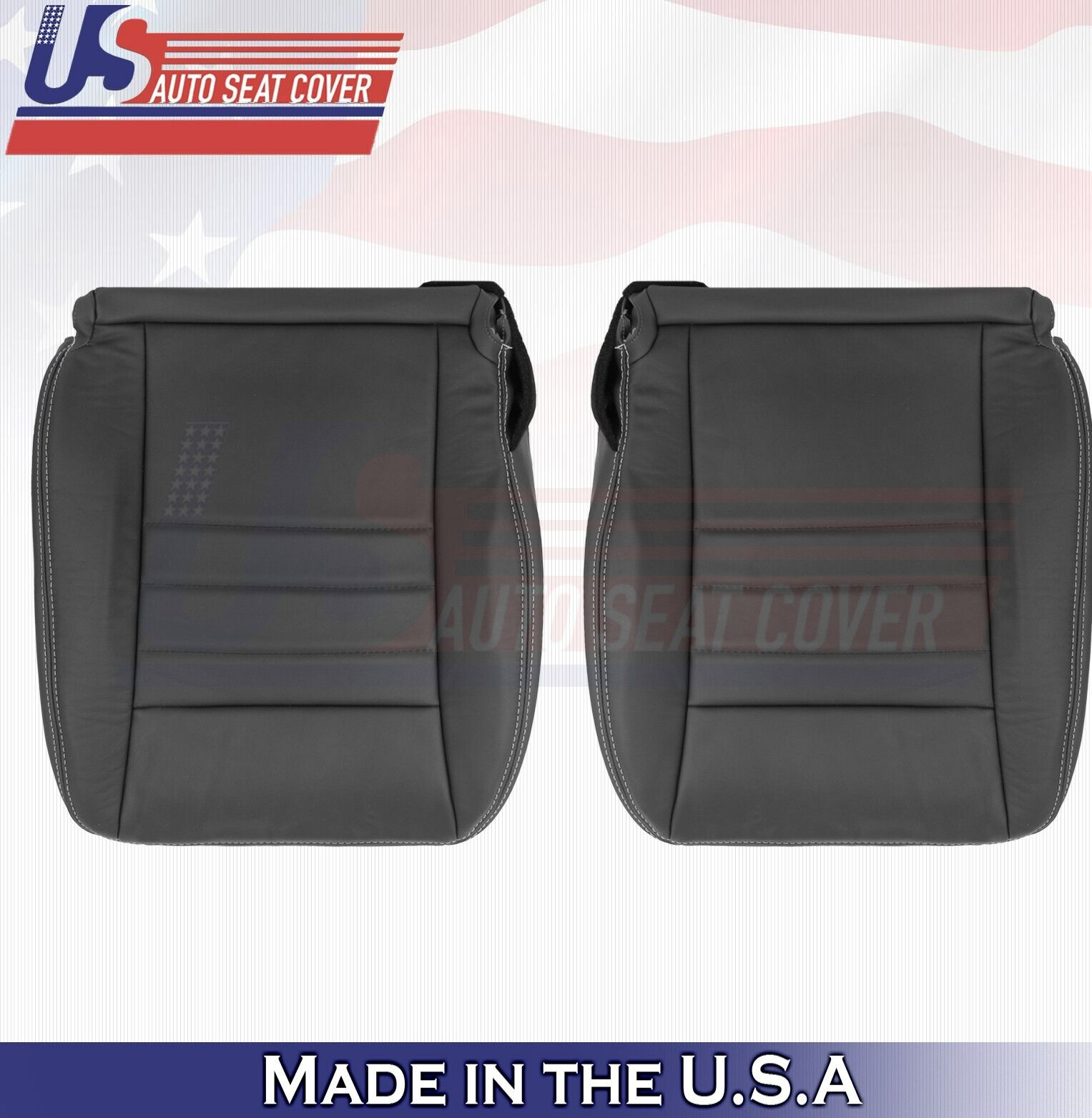 2011 2012 For Dodge Charger SXT Driver Passenger Bottom Leather Seat Covers BLK