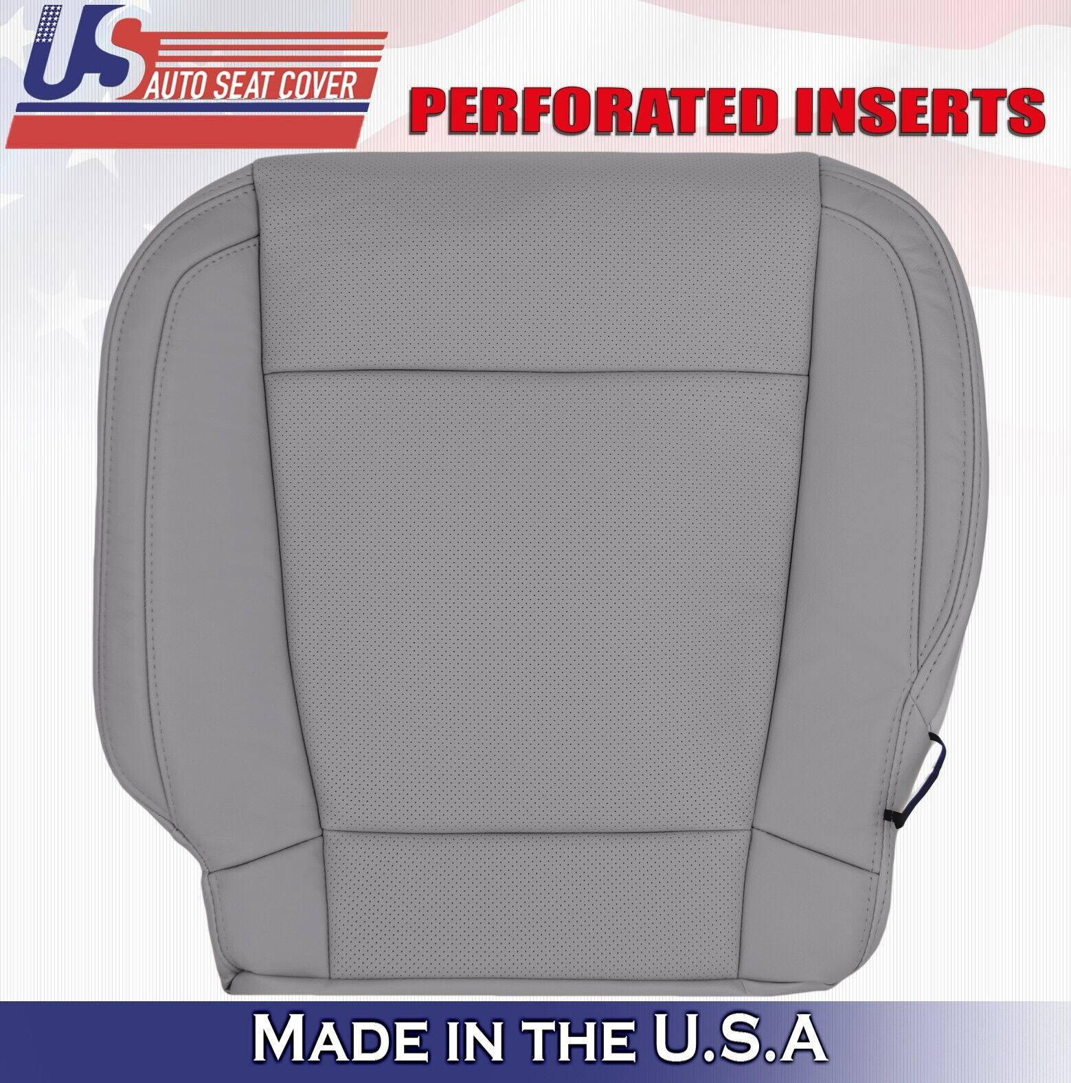 2017 For Ford F150 Lariat Driver Side Bottom Perf Leather Seat Cover Gray