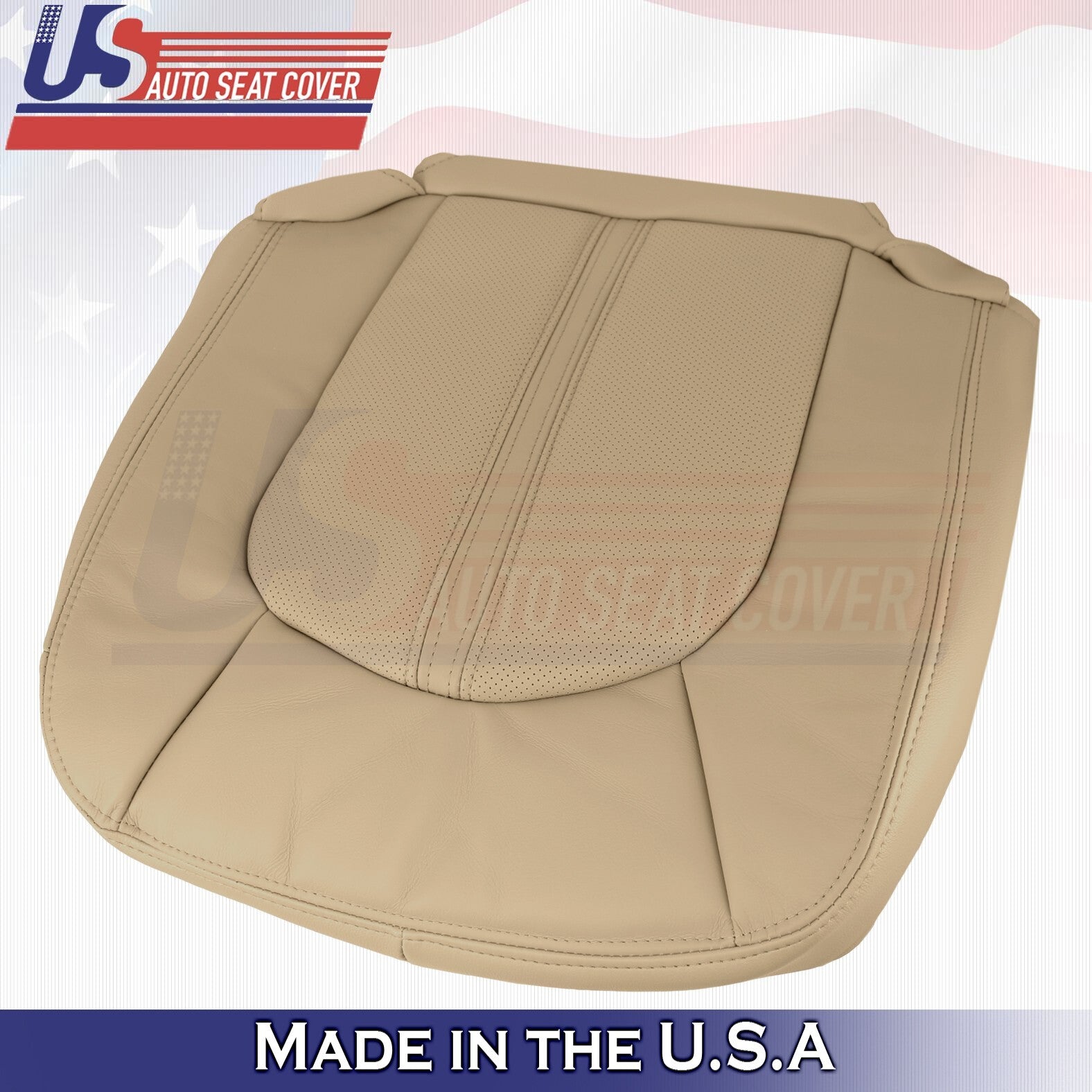 2008 to 2013 For Cadillac CTS Front Driver Top & Bottom Leather Seat Covers Tan