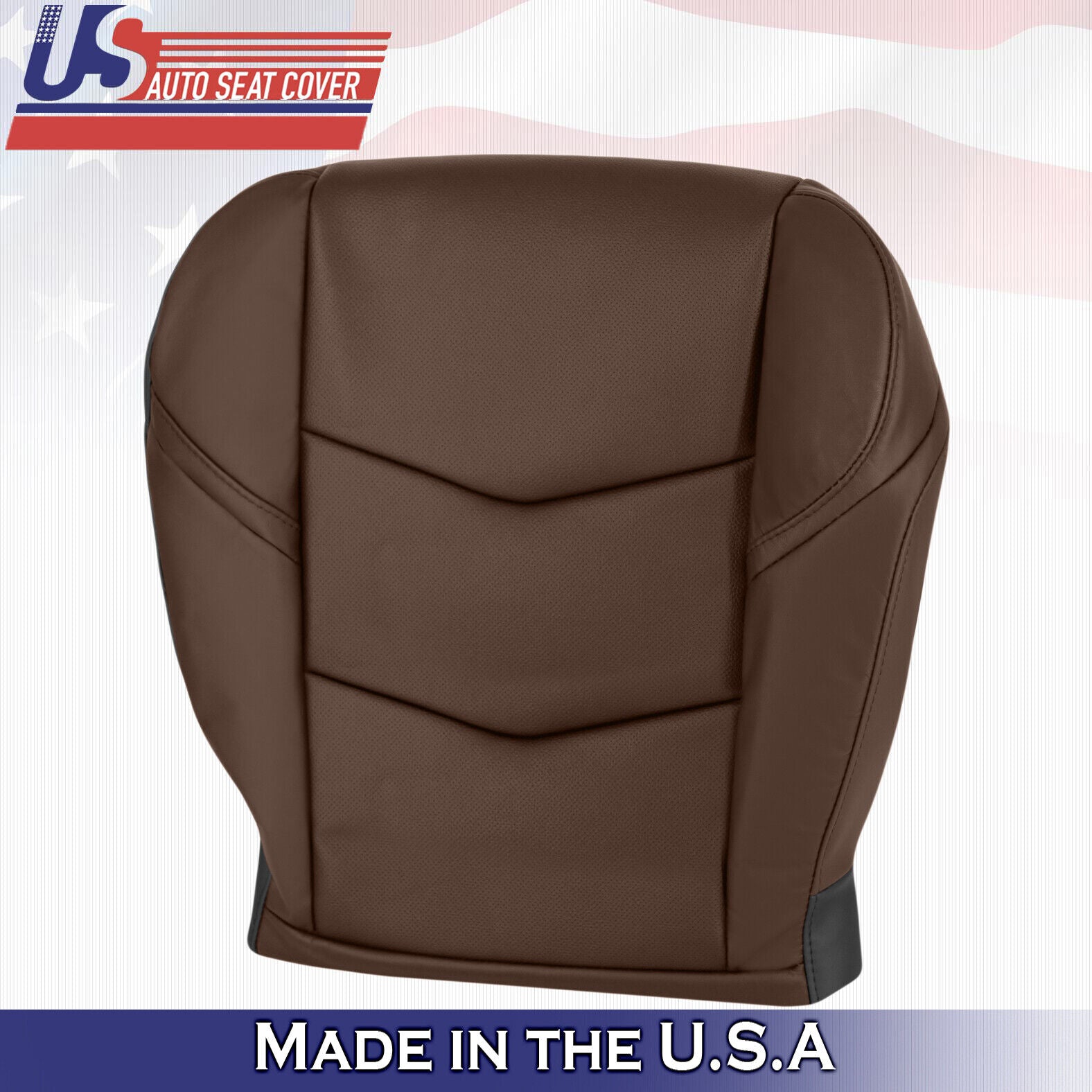 2015 to 2020 For Cadillac Escalade Passenger Bottom Leather Seat Cover in Brown