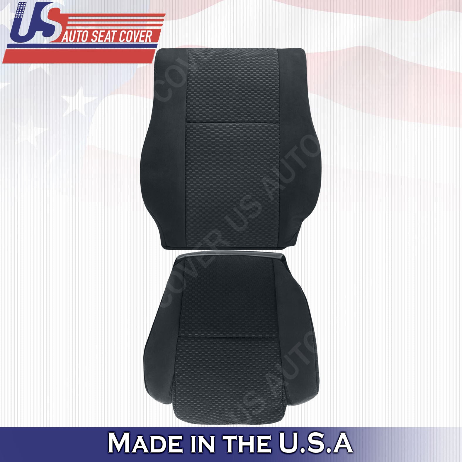 Front Driver & Passenger Black Cloth Seat Covers Fits 2007 to 2012 Toyota Tundra