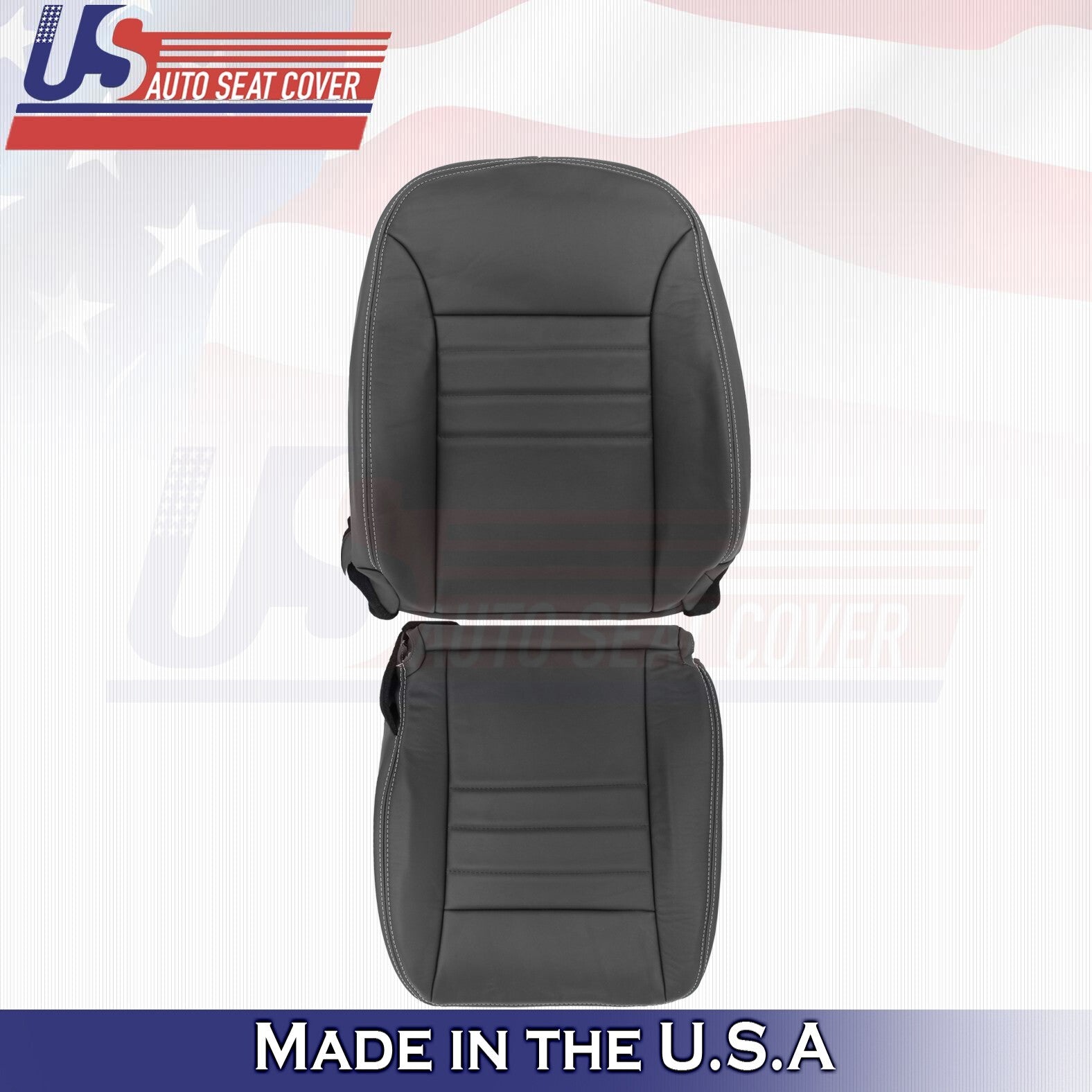 2013 2014 For Dodge Charger SXT Front Driver Top & Bottom Leather Covers Black