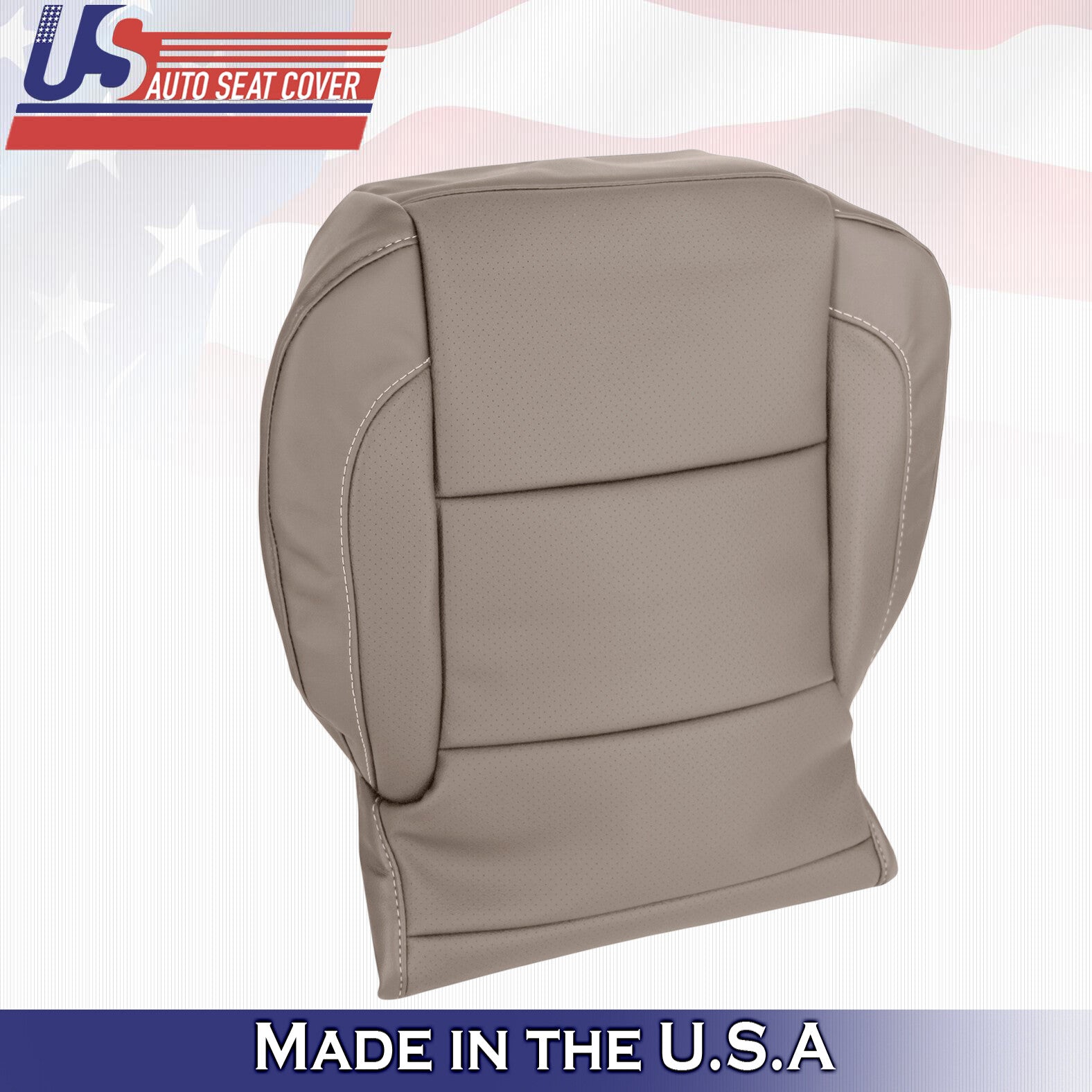 Front Bottom Perforated Leather Cover Tan For 2014-2019 Suburban Tahoe Silverado