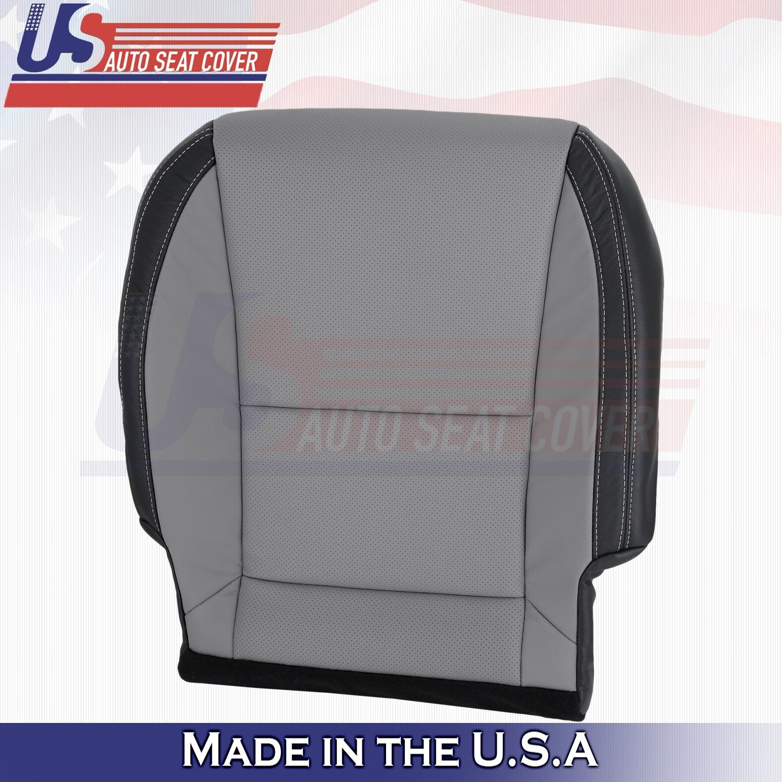 2010-2015 FOR Chevy Camaro Passenger Bottom Perforated Leather Cover Gray/Black
