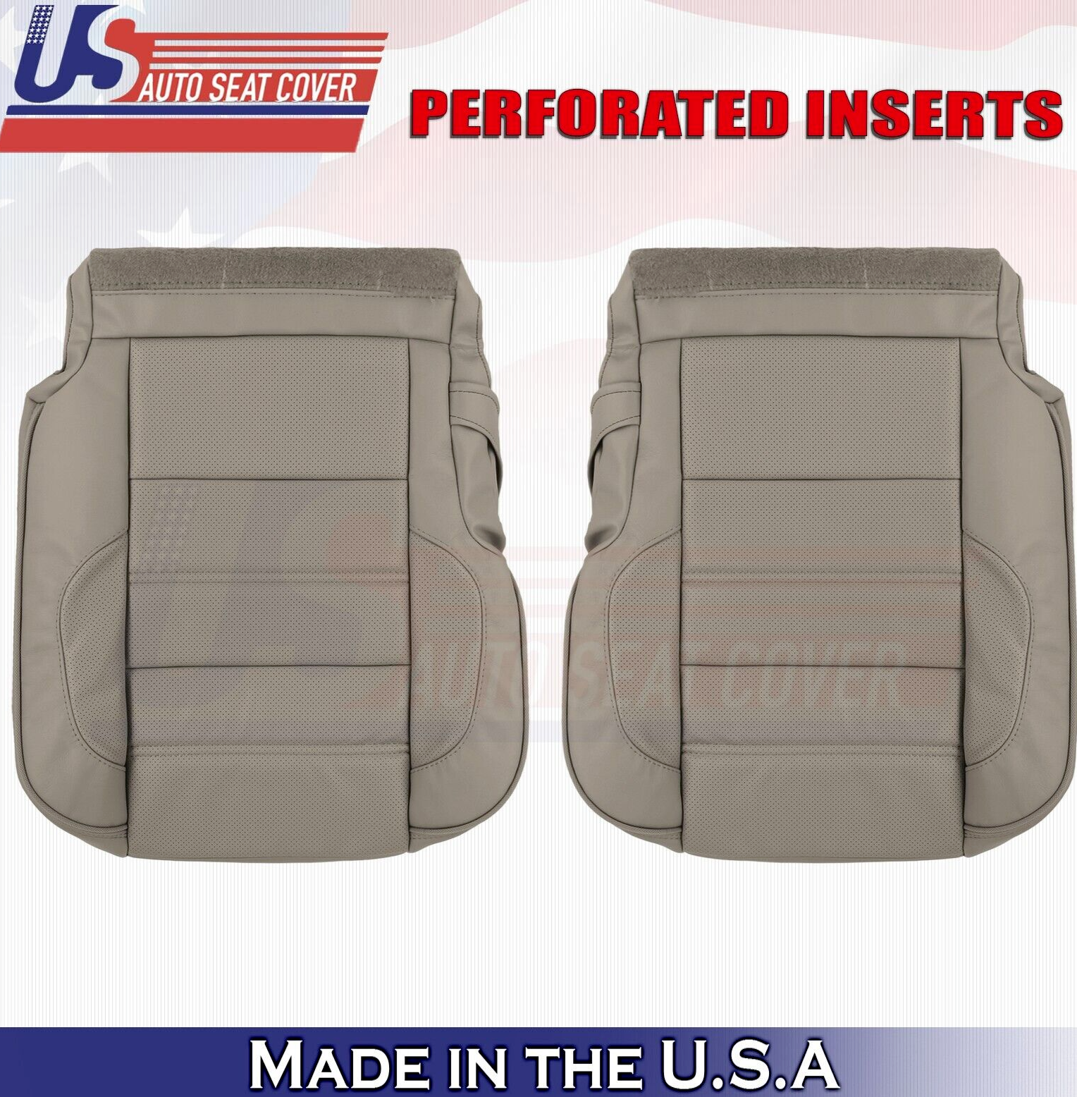 2017 For GMC Sierra Denali Rear Driver Passenger Bottom Leather Seat Covers Tan