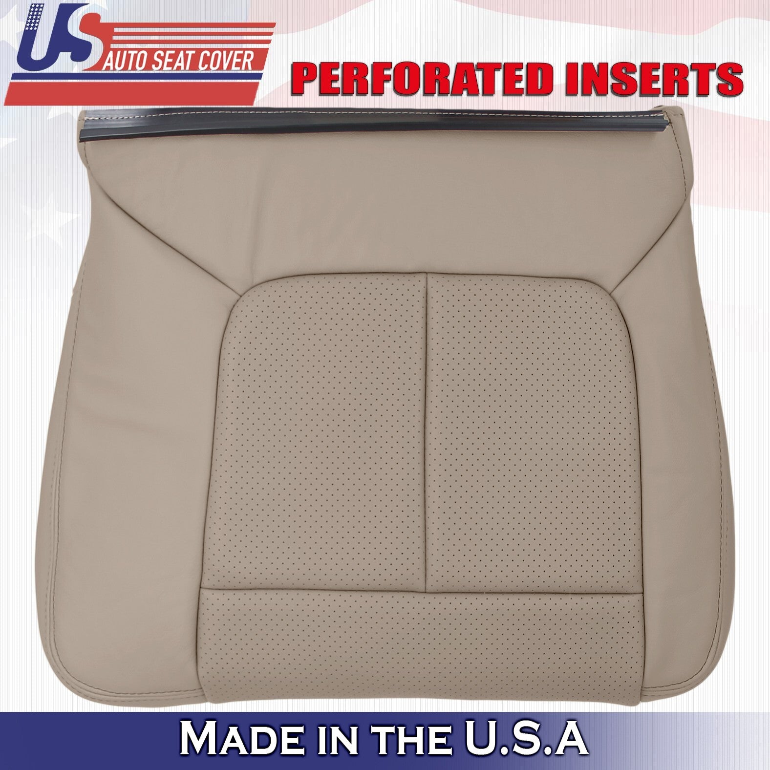 2011 to 2016 For Ford F250 2nd Row Driver & Passenger Bottom Leather Covers Tan