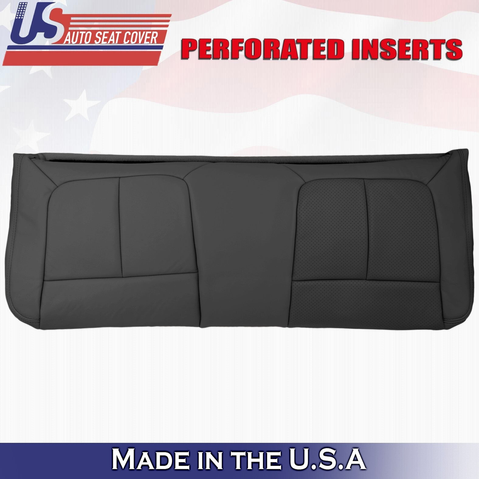 2011 2012 2013 For Ford F450 F550 Rear Side Driver Bottom Leather Seat Cover BLK