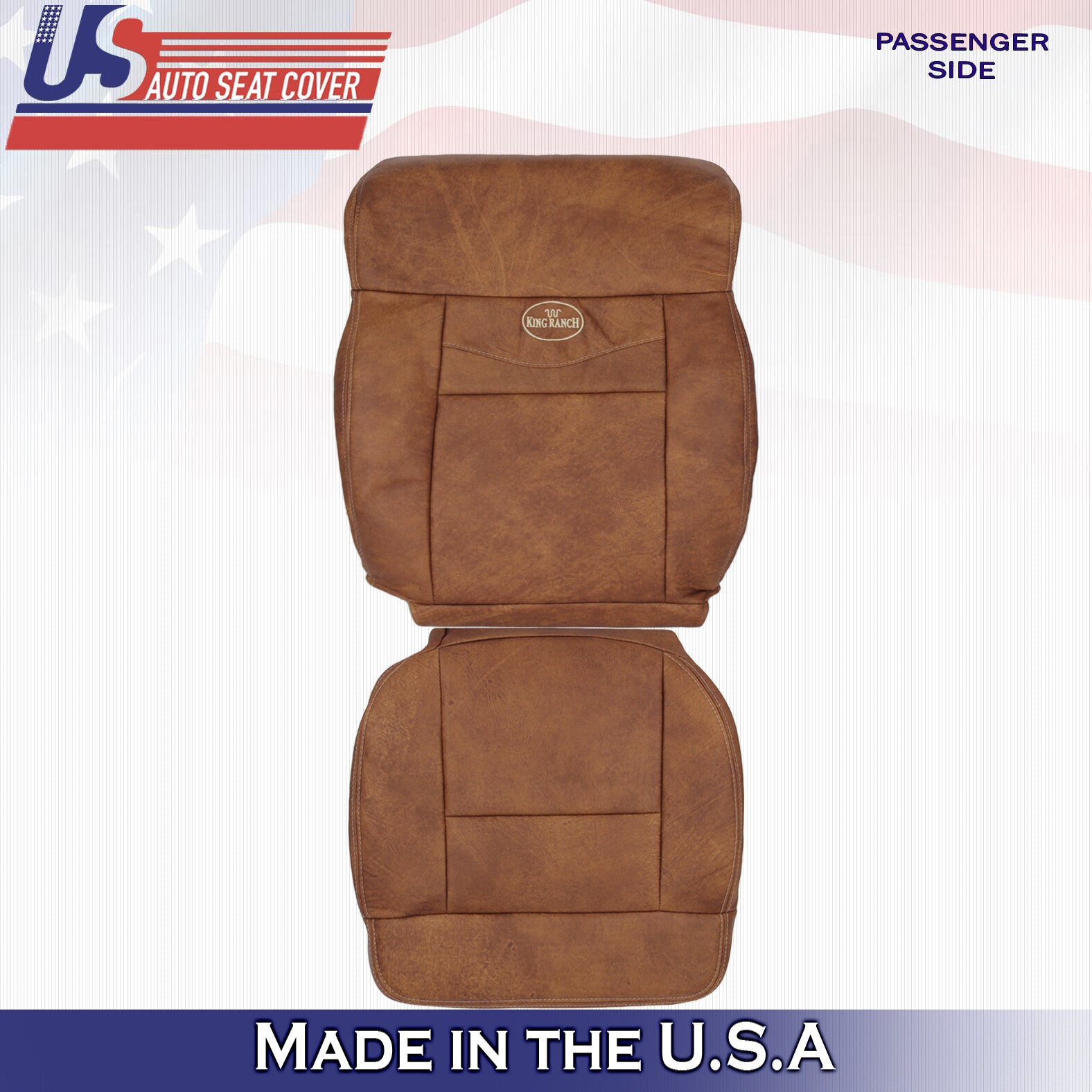 2004 to 2008 Fits Ford F150 King Ranch Passenger Top& Bottom Leather Seat Covers
