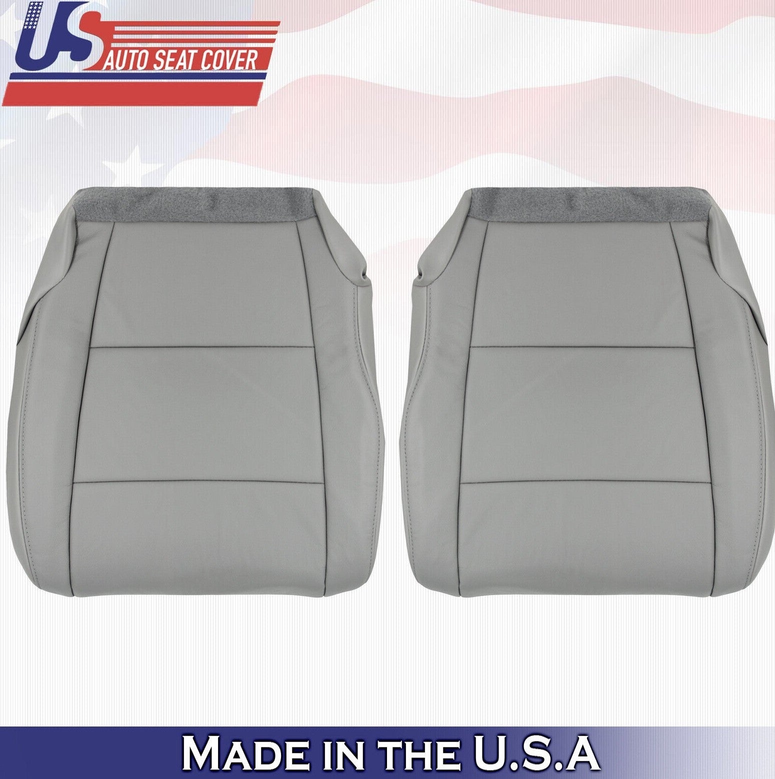 2013 For Honda Pilot Driver Passenger Bottom Synthetic Leather Seat Covers Gray