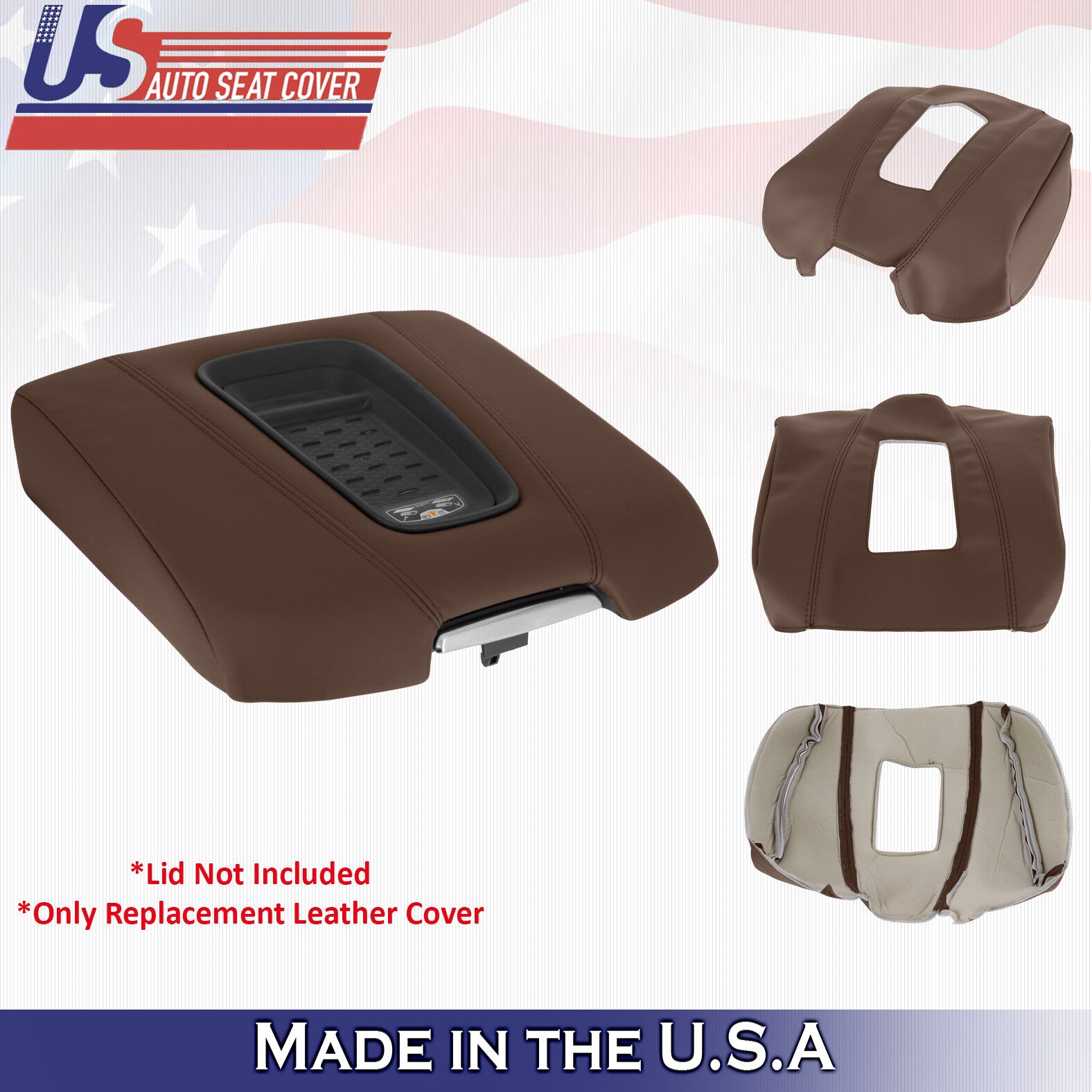 2015 2020 Cadillac Escalade Brown Leather Console Lid Cover Armrest Replacement