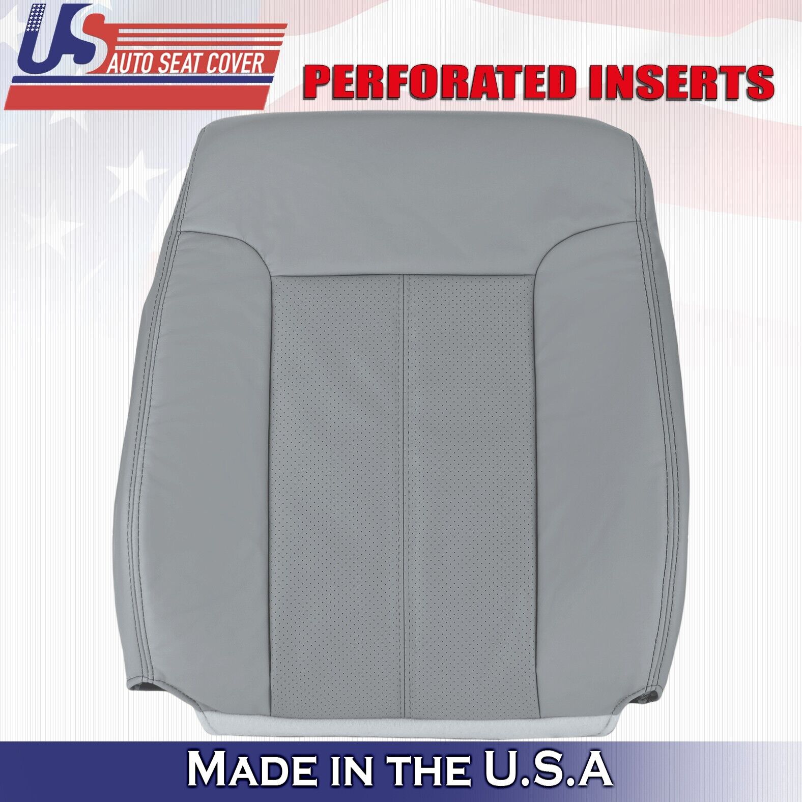 2011 to 2016 For Ford F450 F550 Lariat 2 Top & 2 Bottom Leather Seat Covers Gray