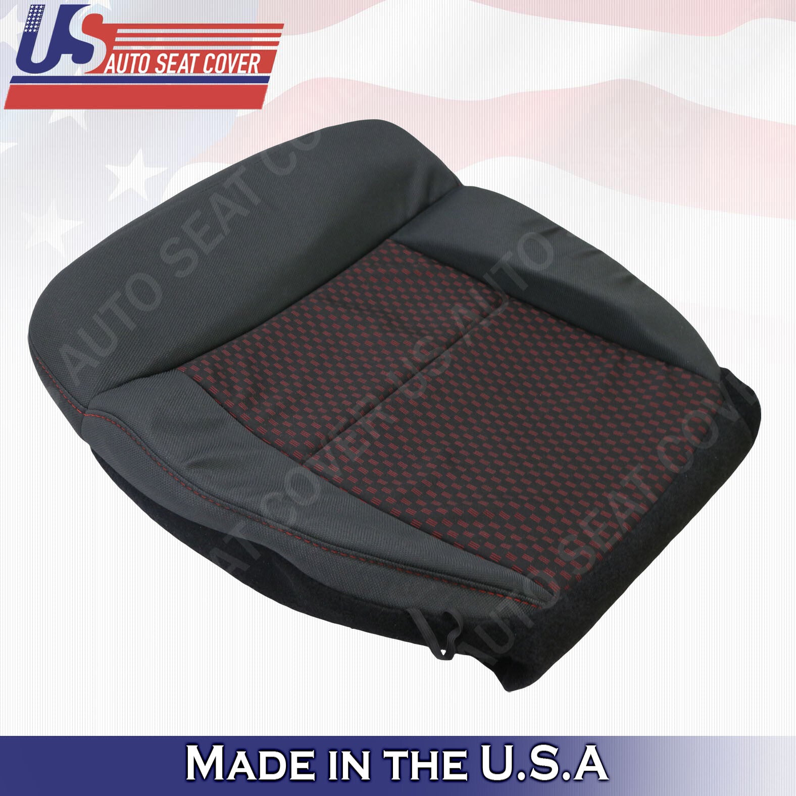 2007 2008 Ford F150 STX Sport PASSENGER Bottom Cloth Seat Cover 2tone Black Red