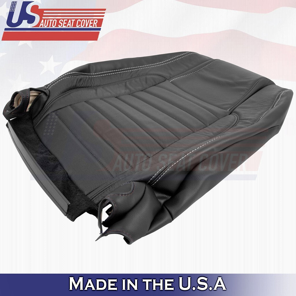 2010 to 2014 For Ford Mustang GT Driver& Passenger Tops Leather Perf Cover BLK