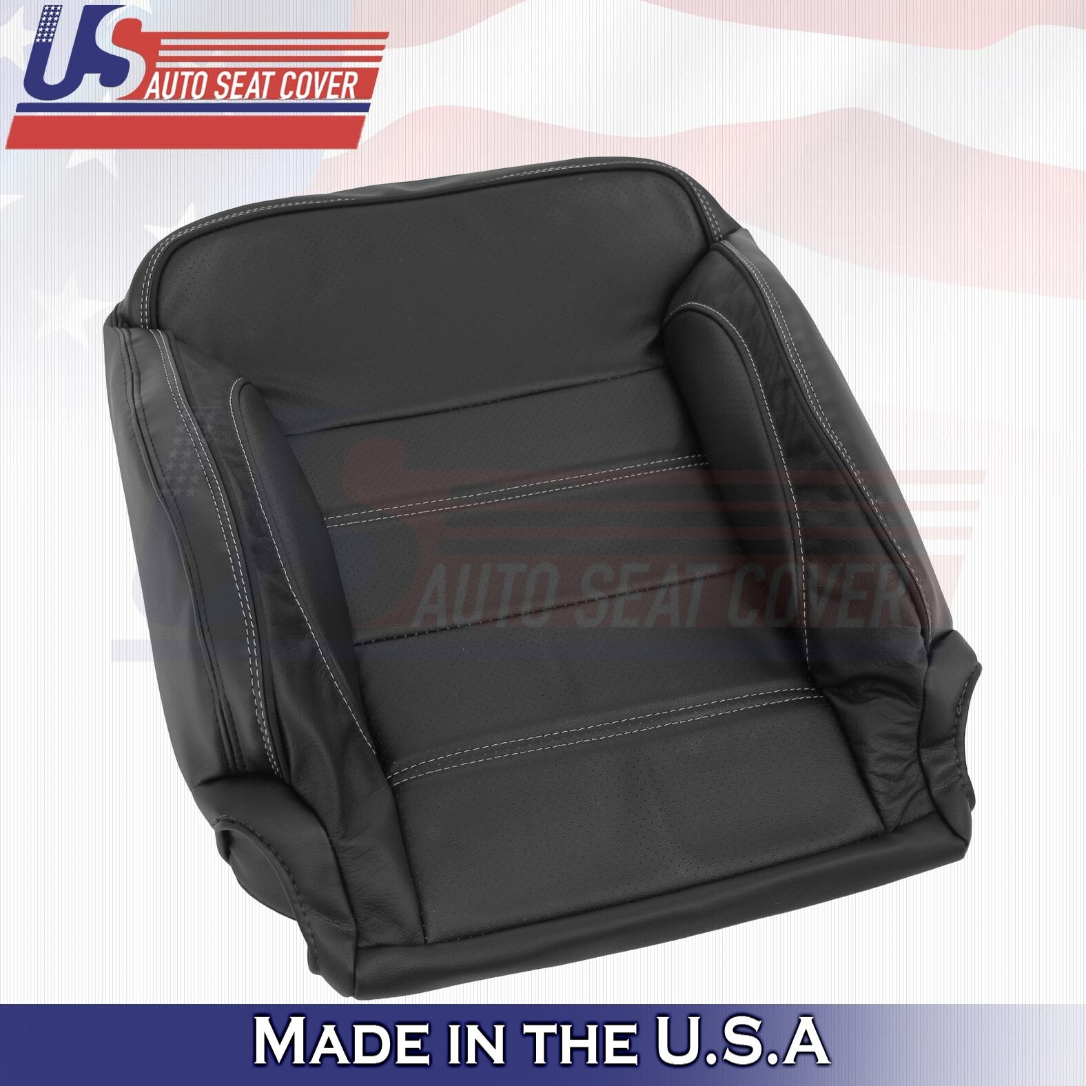 2014 to 2019 For GMC Sierra Denali Passenger Top Perforated Leather Cover Black