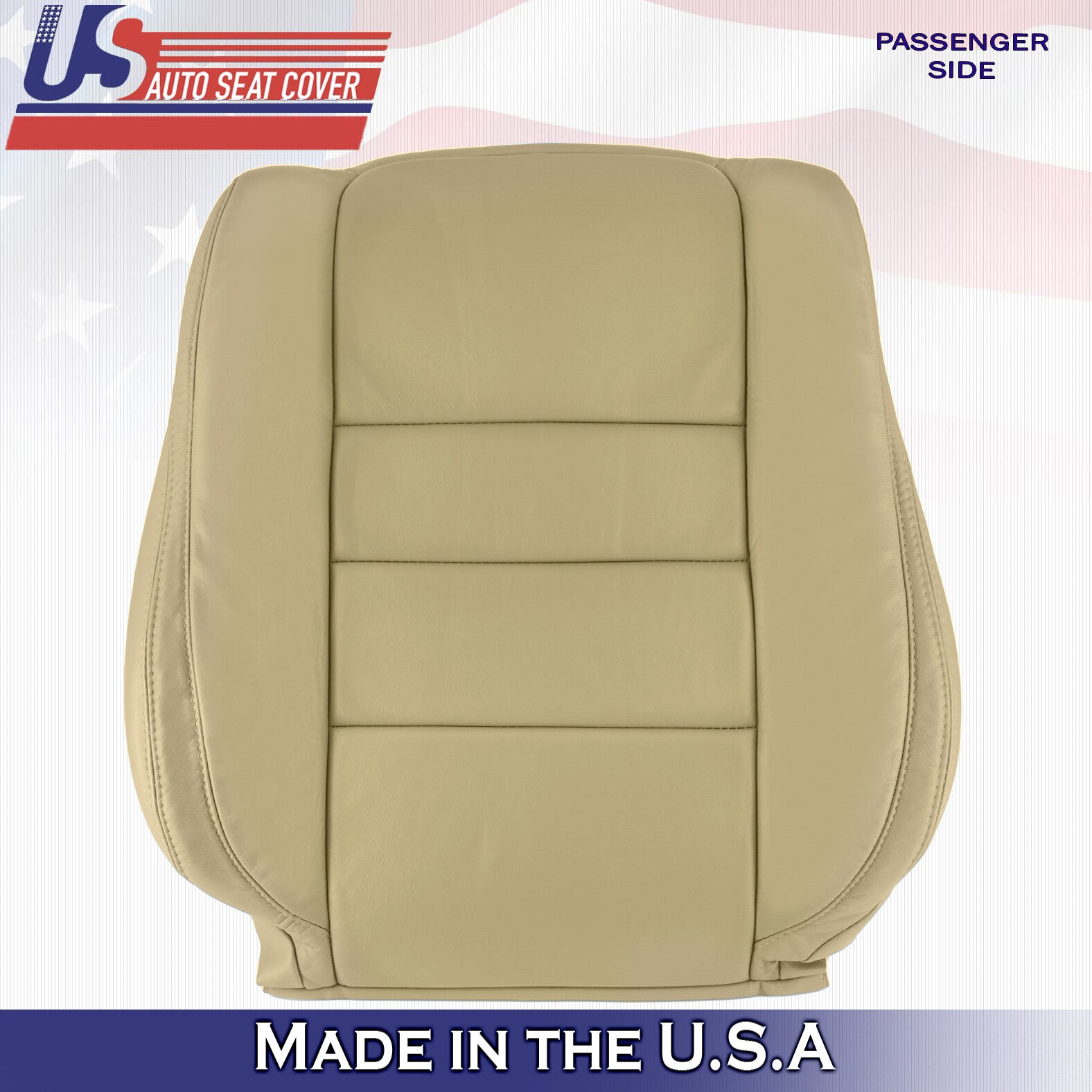 2008 2009 2010 For Honda Accord Sedan Passenger Side Top Leather Seat Cover Tan