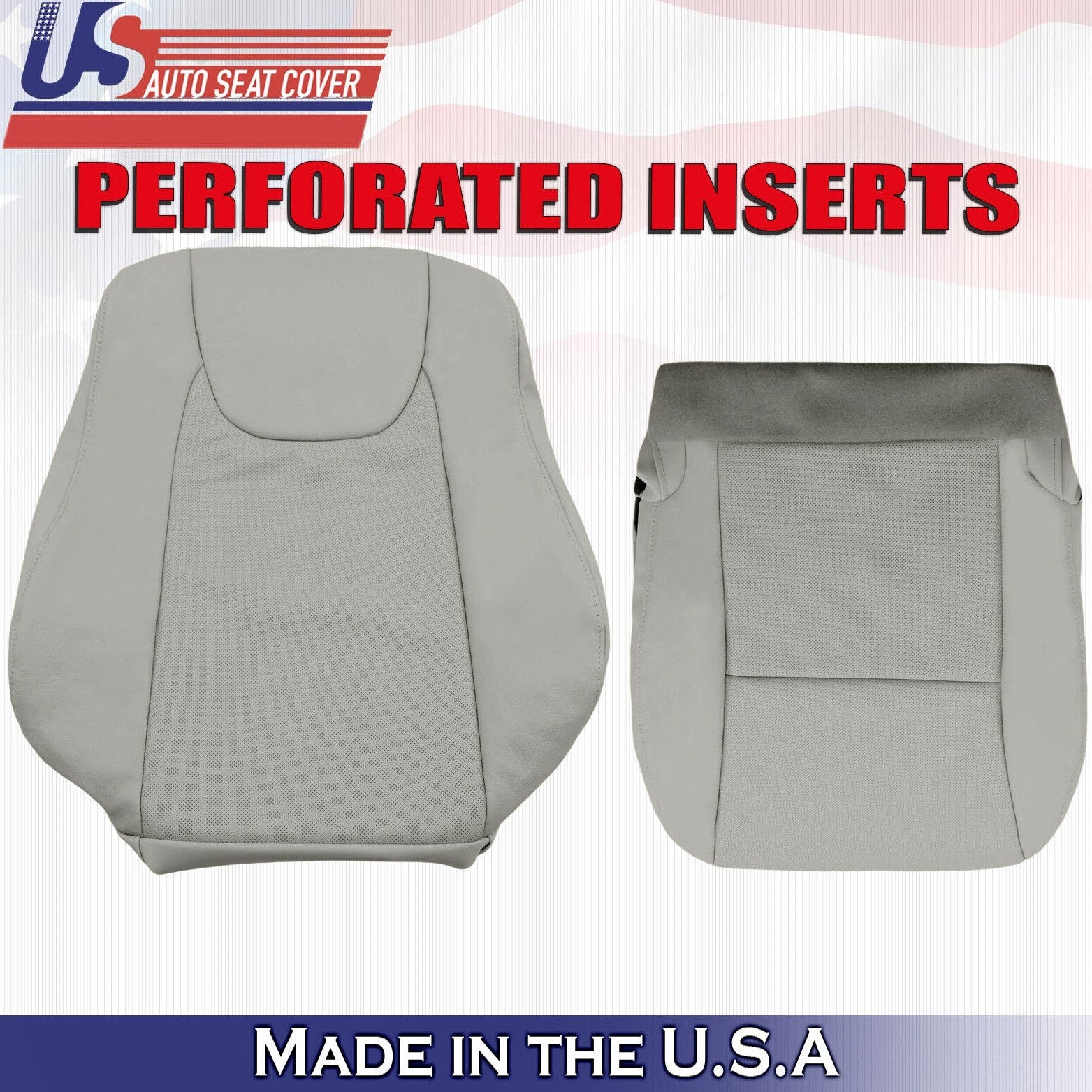 2010 For Lexus RX350 RX450H Driver Top & Bottom Perf Leather Seat Covers Gray