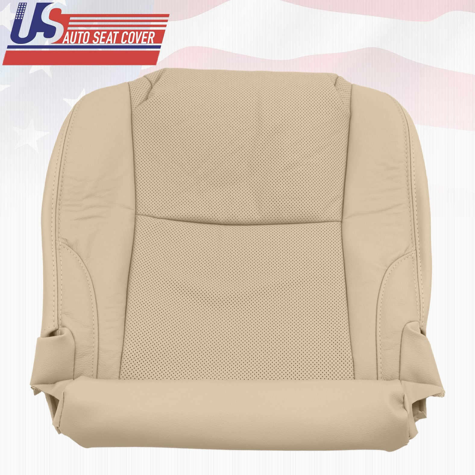 Fits 2006-2013 Lexus IS250 Left & Right Bottom Seat Cover Perforated Leather Tan
