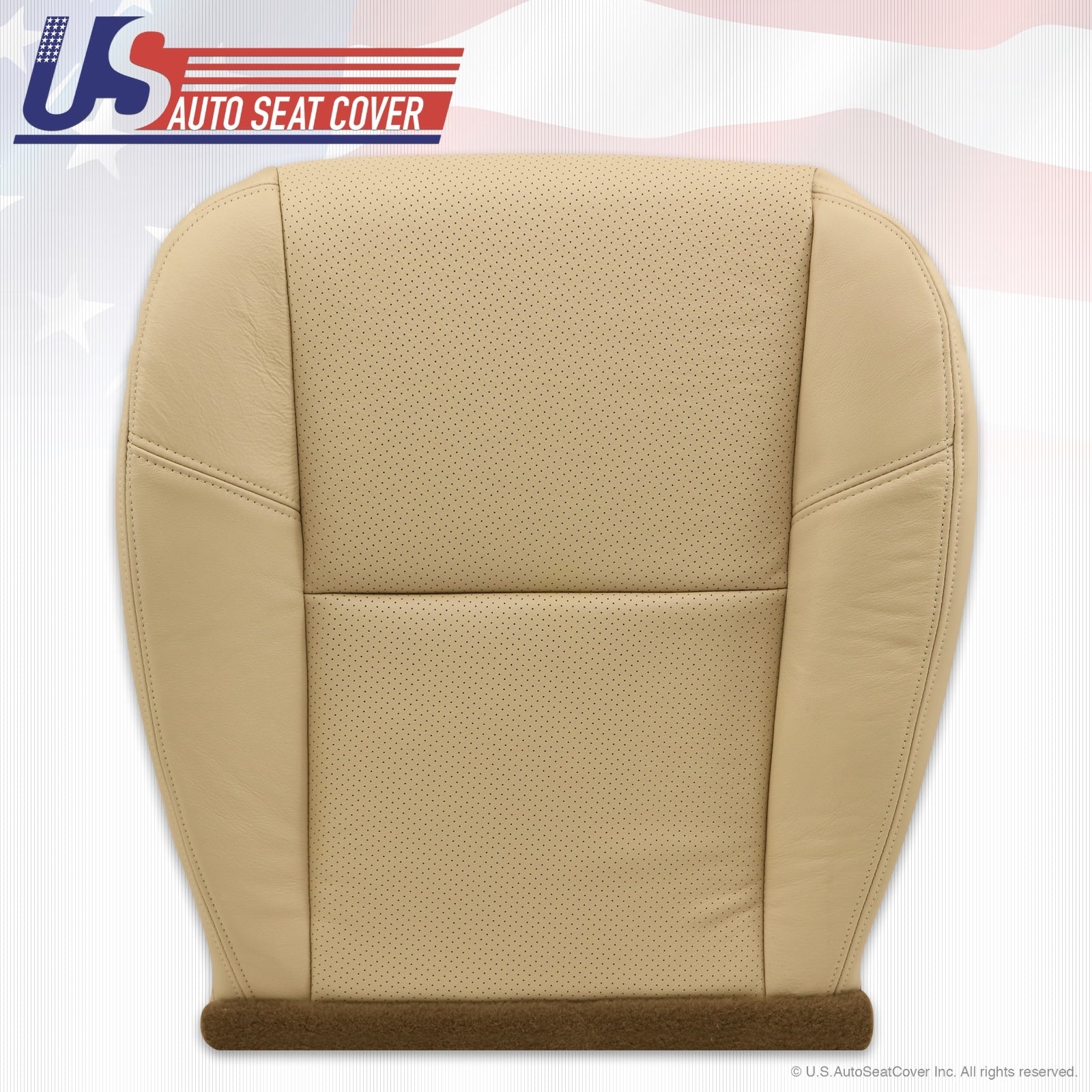2011 Cadillac Escalade Driver Side Seat Bottom Leather Cover Tan Perforated