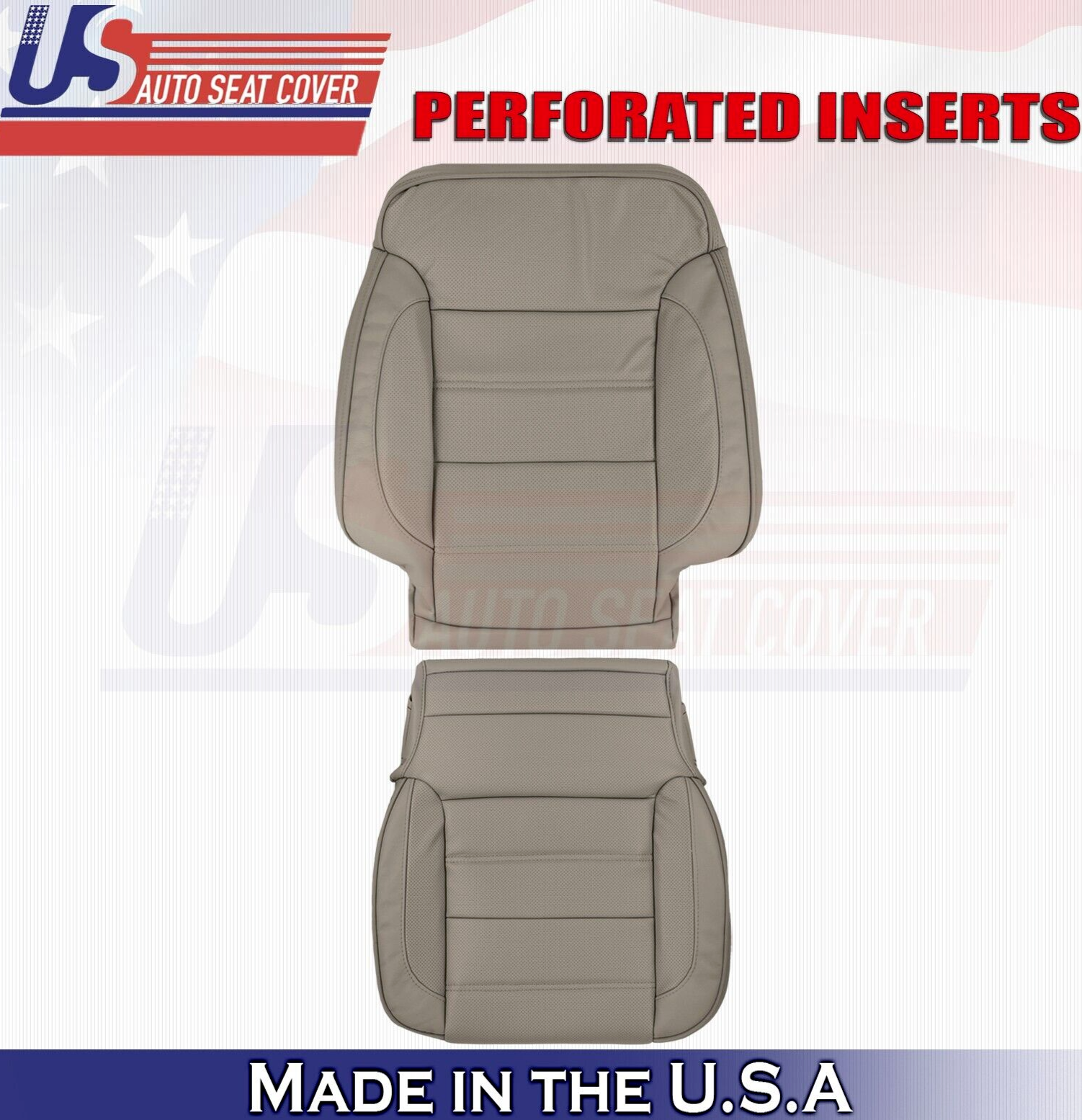 2019 For GMC Yukon Denali Front Driver Top & Bottom Leather Seat Covers Tan
