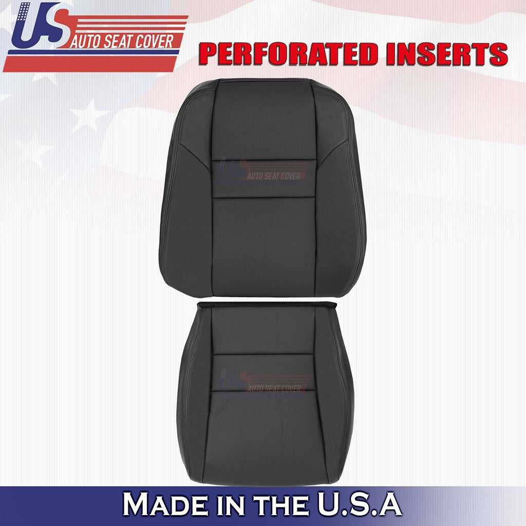 2004 to 2008 For Acura TSX Driver Bottom & Top Perforated Leather Covers Black