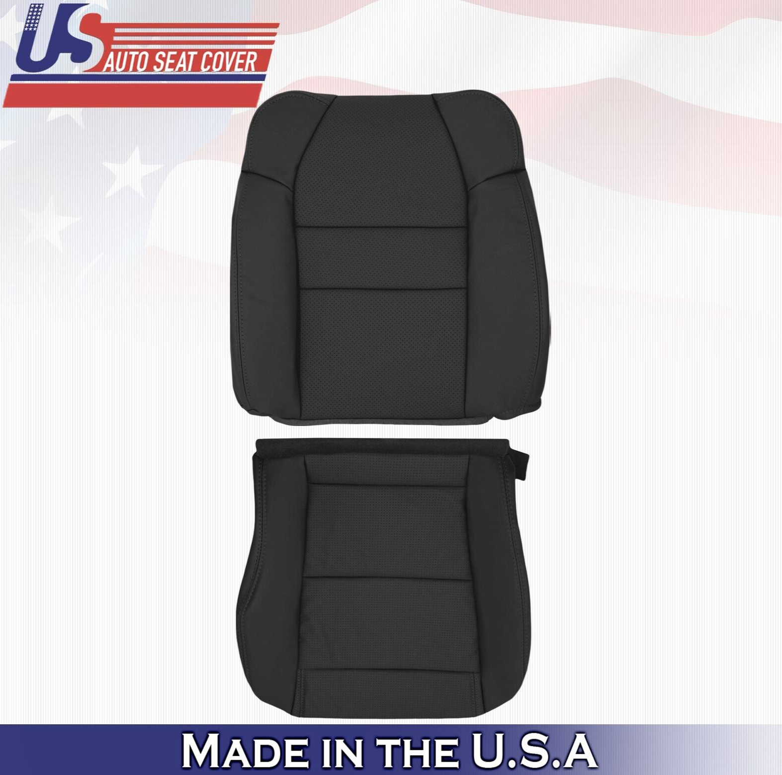 2004 2005 2006 For Acura MDX Driver Side Top & Bottom Leather Seat Covers Black