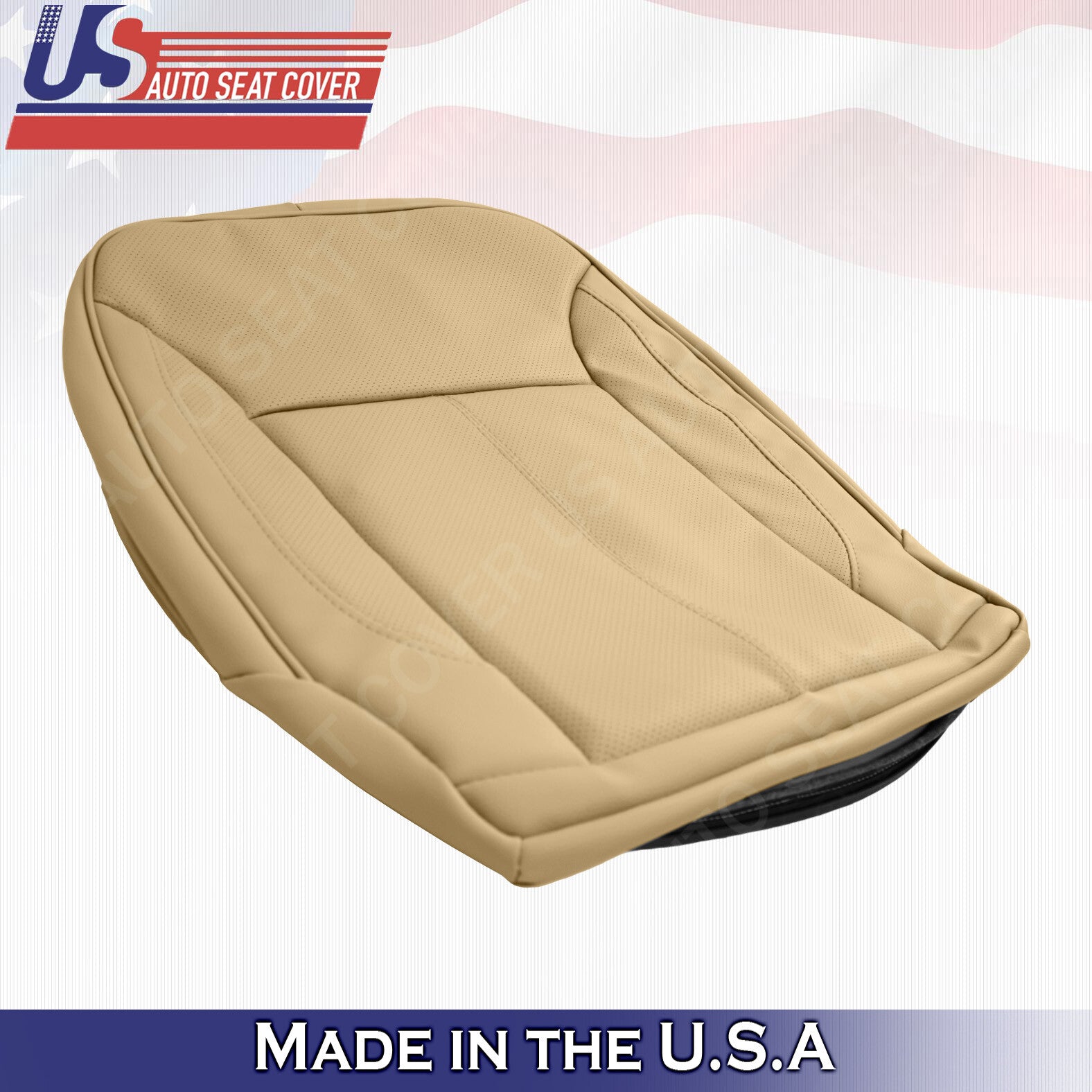 Perf. Leather Cover Tan 2007-2012 For Mercedes Benz GL450 Base Passenger Bottom