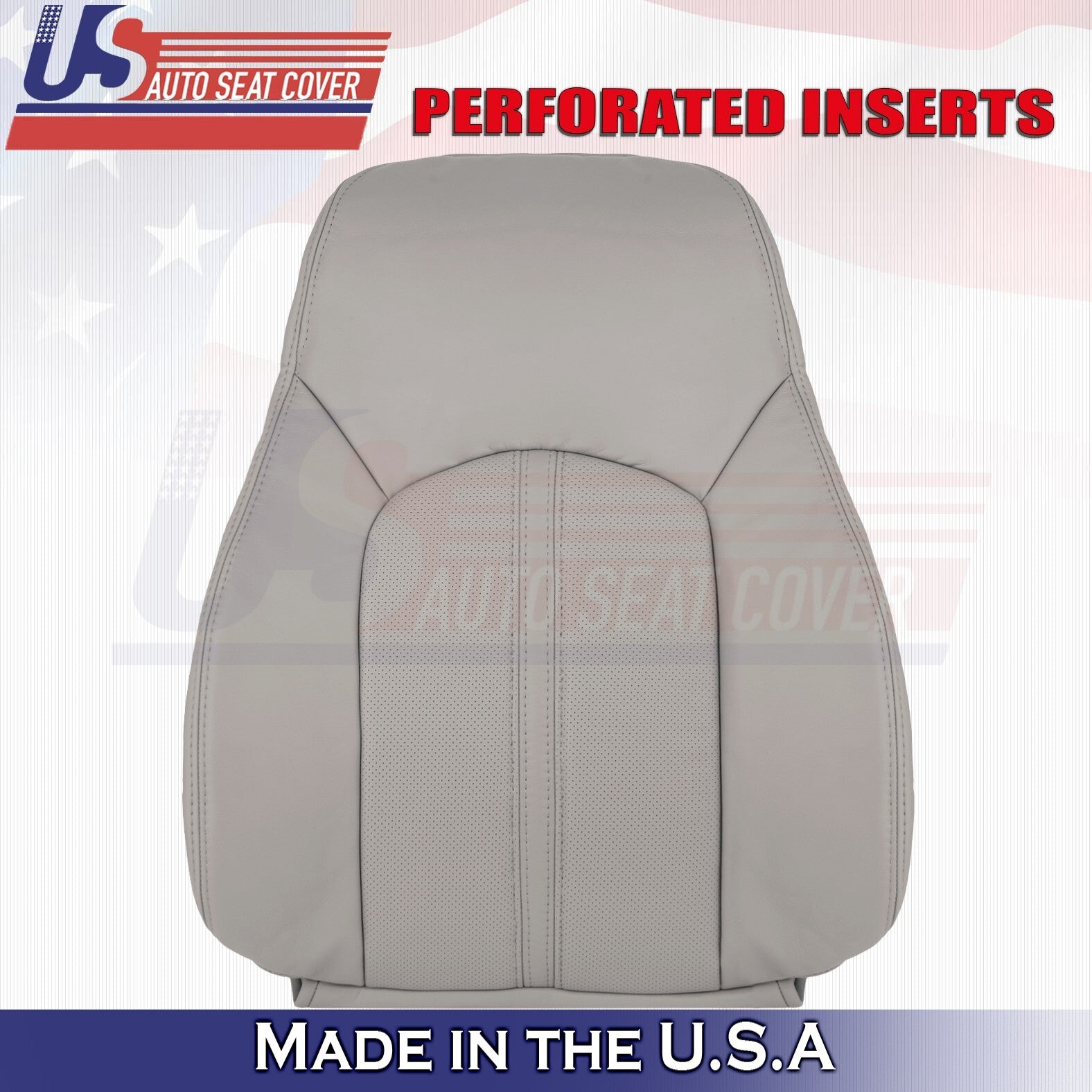 2008 to 2013 For Cadillac CTS Front 2 Top & 2 Bottom Leather Seat Covers Gray