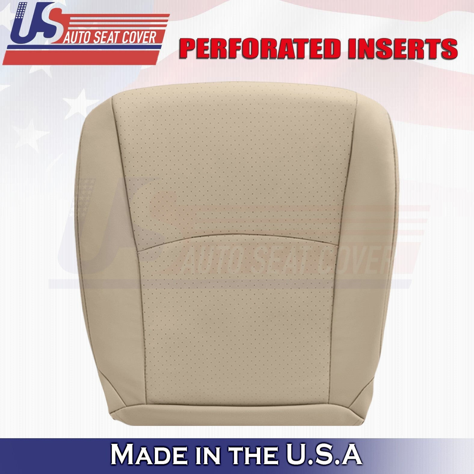 2006 2007 For Toyota Highlander 2x Top & 2x Bottom Perf Leather Seat Covers Tan