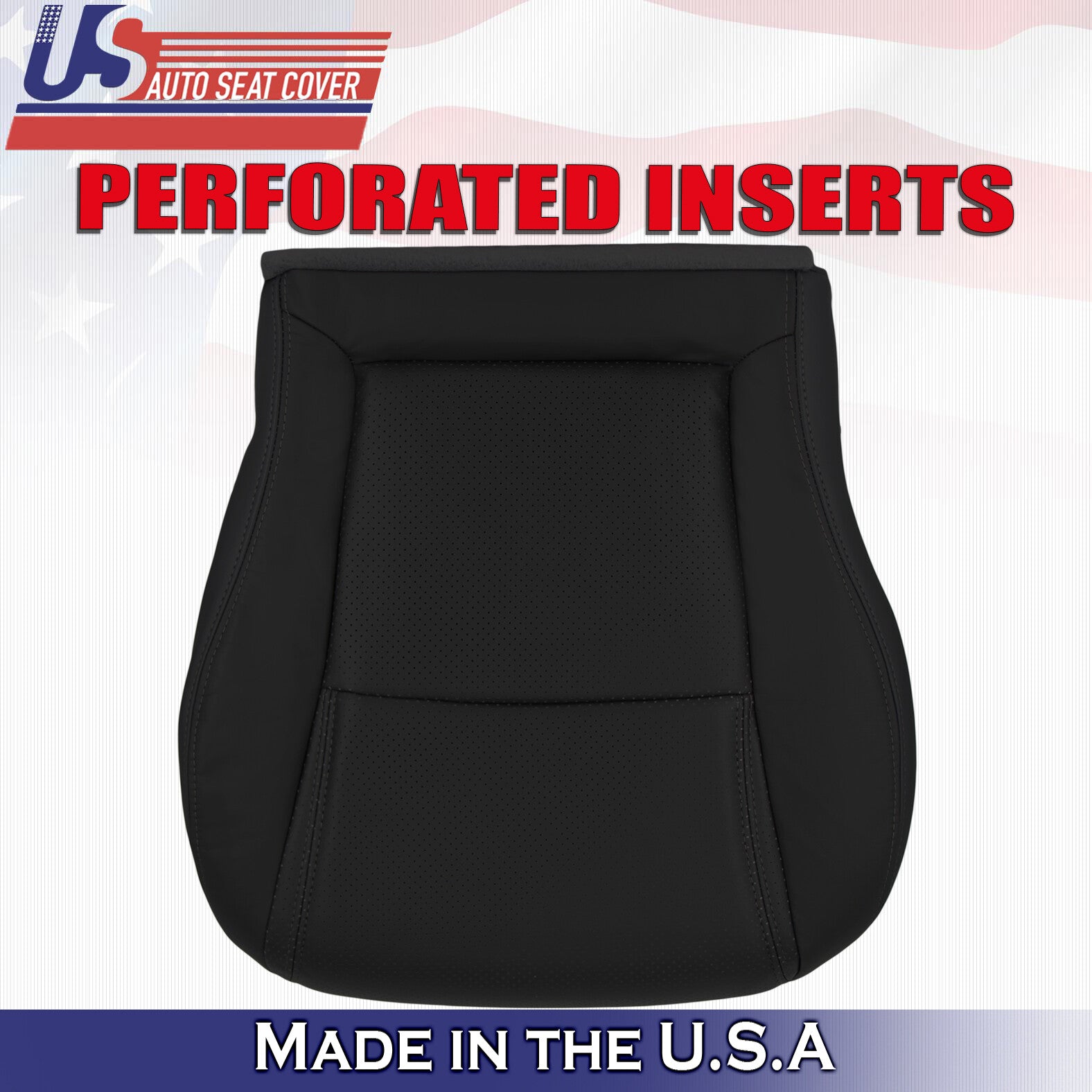 2004 For Honda Pilot Driver & Passenger 2x Bottom Perforated Leather Covers BLK