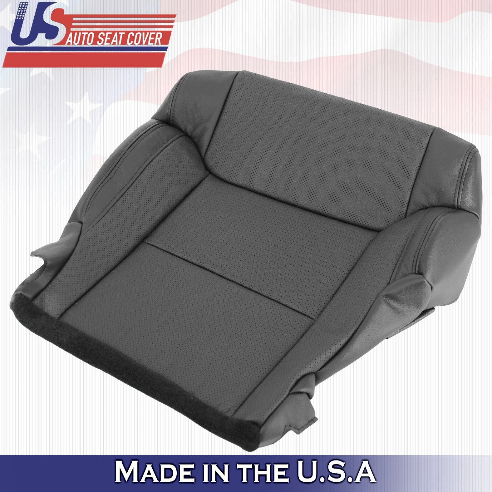 2016 2017 2018 For Toyota Tundra Driver Passenger Bottom Leather Seat Covers BLK