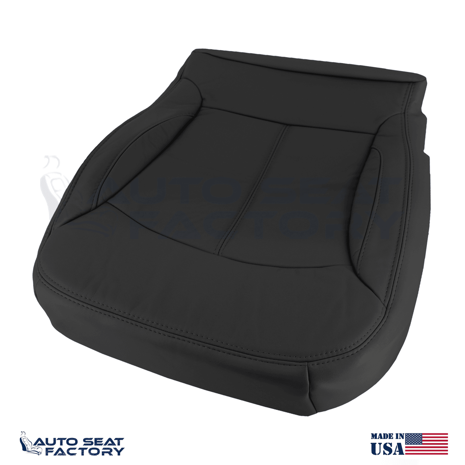 For 2010 - 2013 Buick LaCrosse Left & Right Bottom SOLID Blk Leather Seat Covers