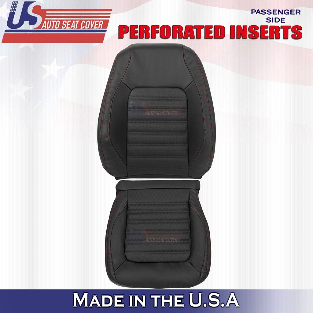 2011 to 2018 FITS VW Jetta GLI PASSENGER Bottom & Top Leather Seat Cover Black