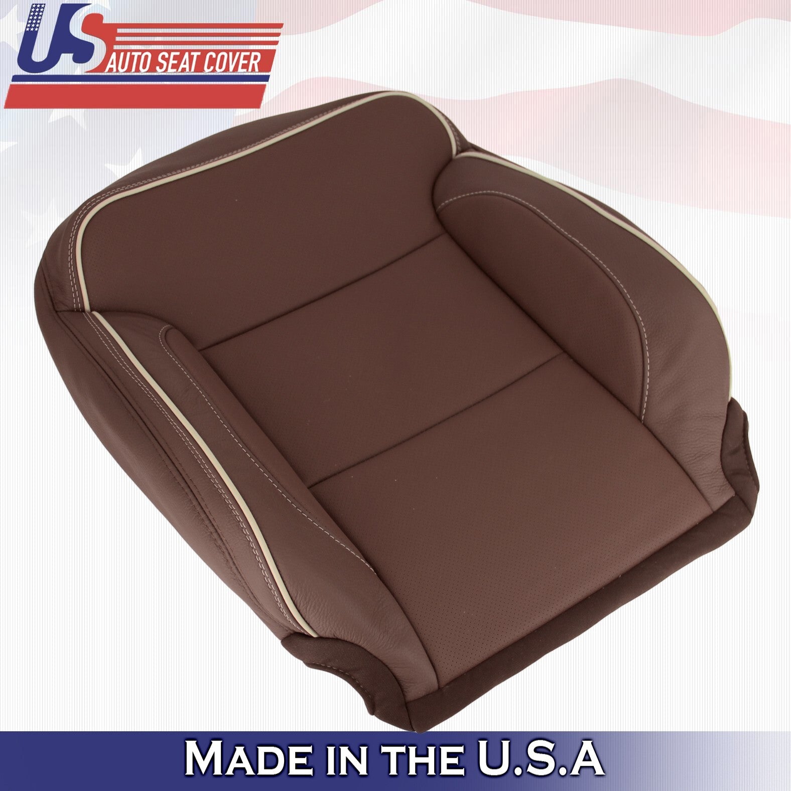 2015 For Chevy Silverado High Country Driver Top & Bottom Leather Covers Brown